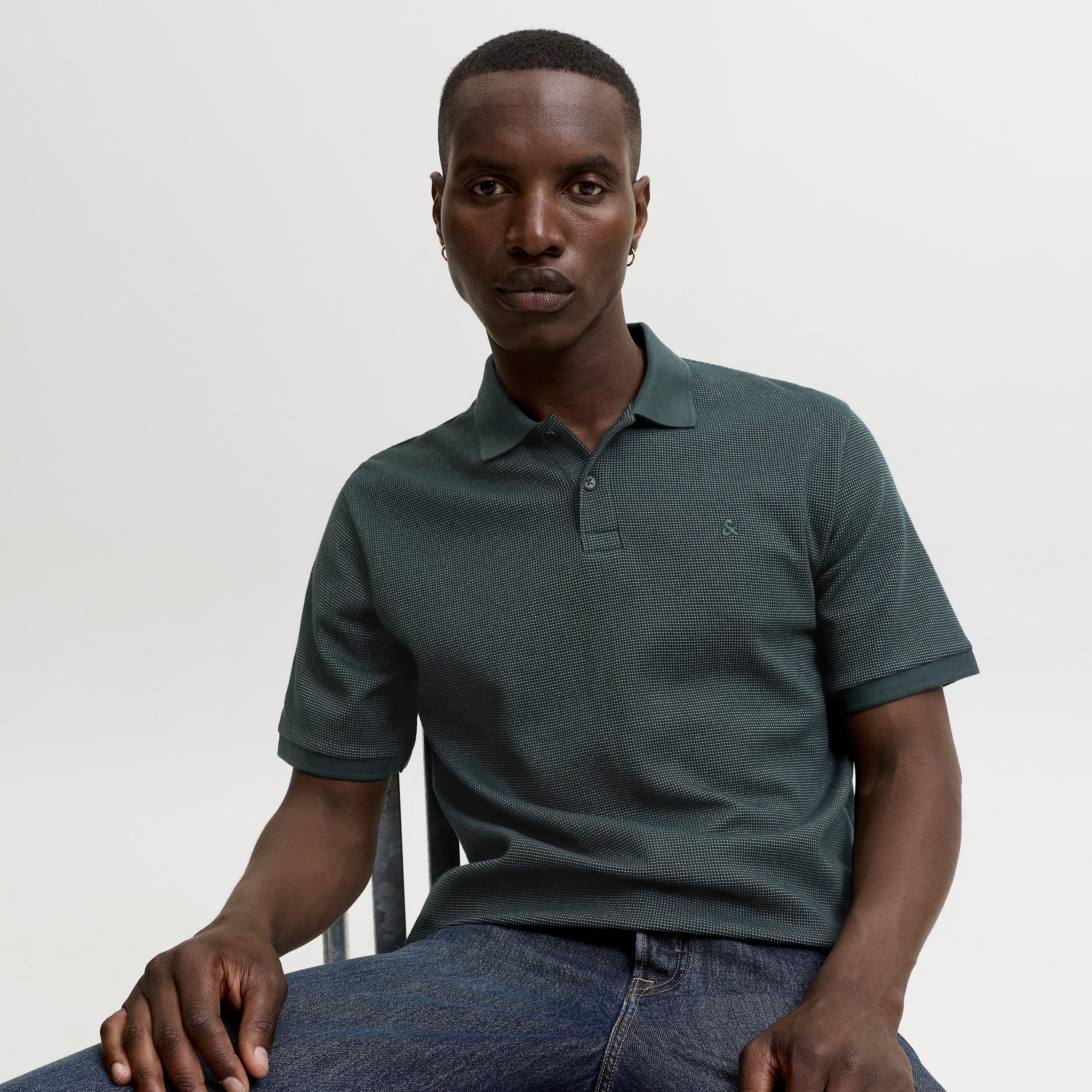 Jack & Jones Textured Short Sleeves Men's Polo T-Shirt-men-clothing-tshirtsandpolos-polos-image-3
