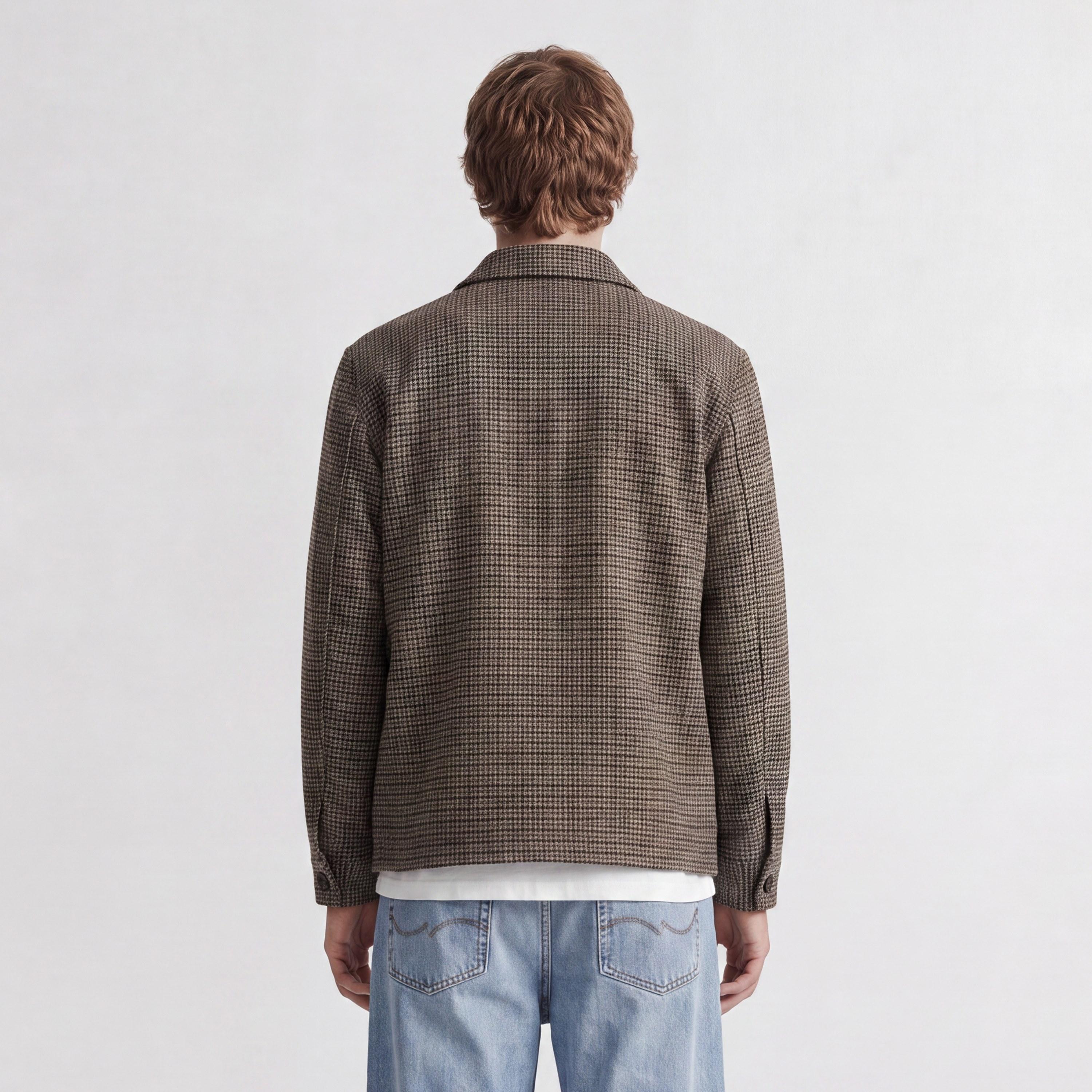 Jack & Jones Relaxed Fit Patterned Collared Long Sleeves Men's Shacket-men-clothing-shirts-image-4