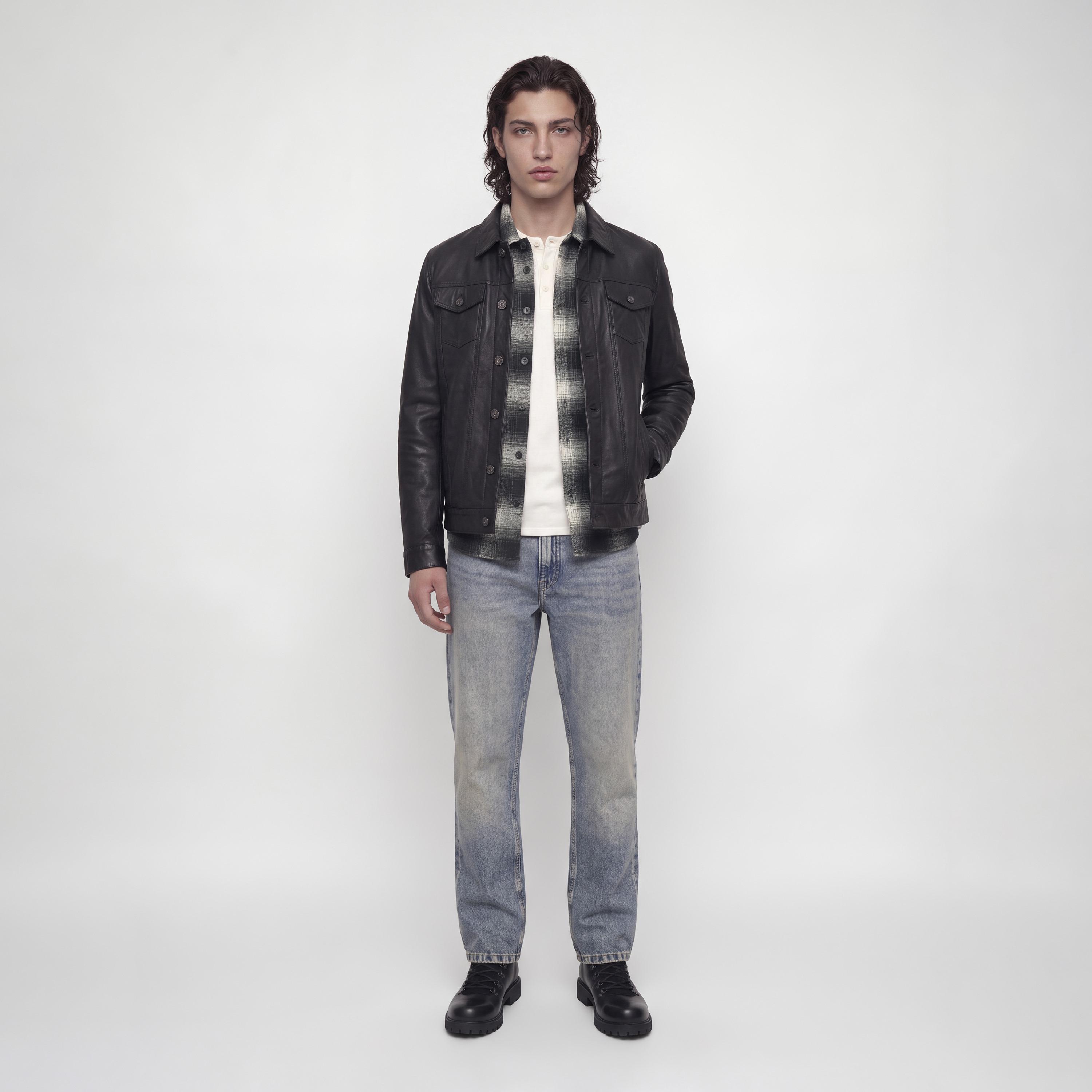 Jack & Jones Relaxed Fit Checked Spread Collar Long Sleeves Men's Shacket-men-clothing-shirts-image-8