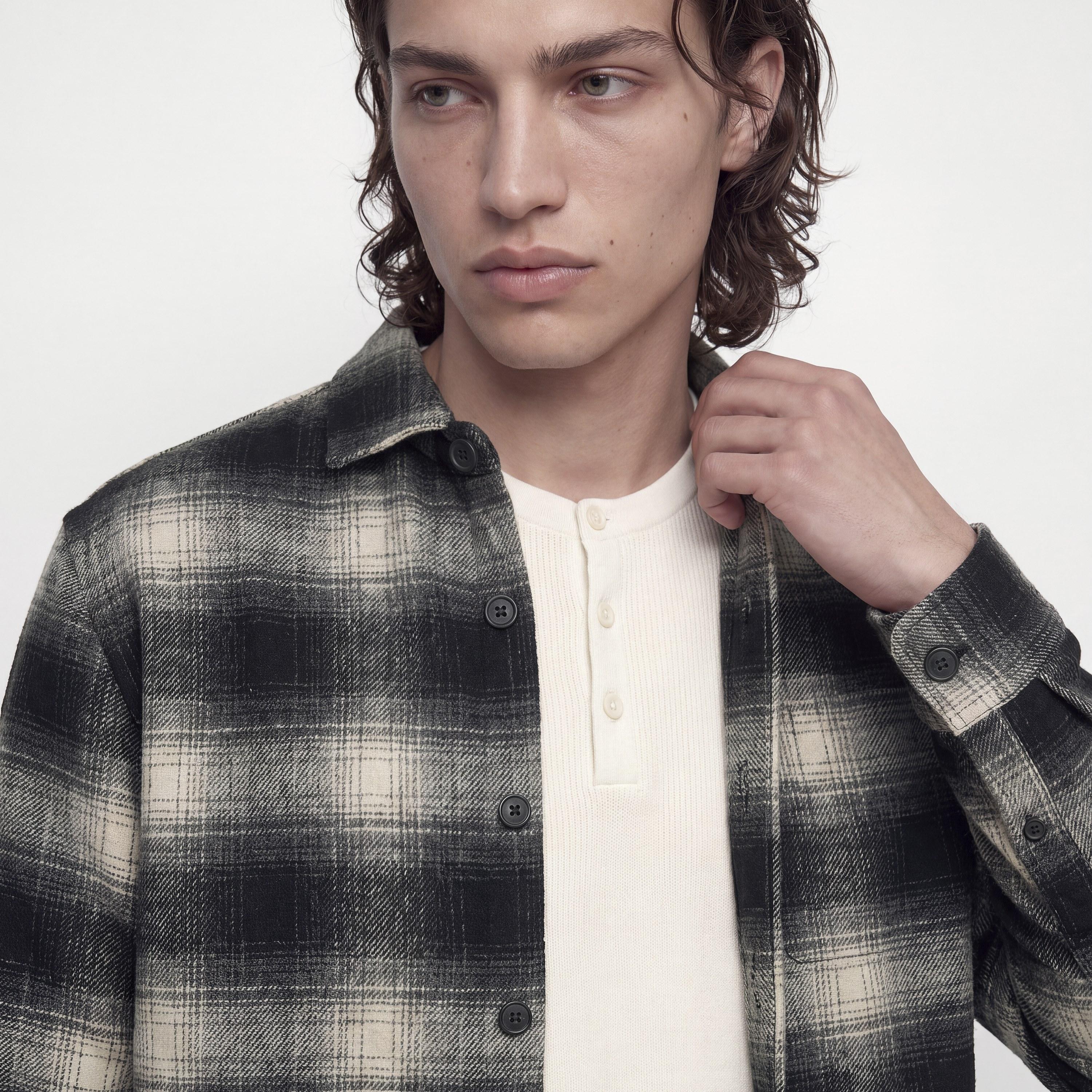 Jack & Jones Relaxed Fit Checked Spread Collar Long Sleeves Men's Shacket-men-clothing-shirts-image-10