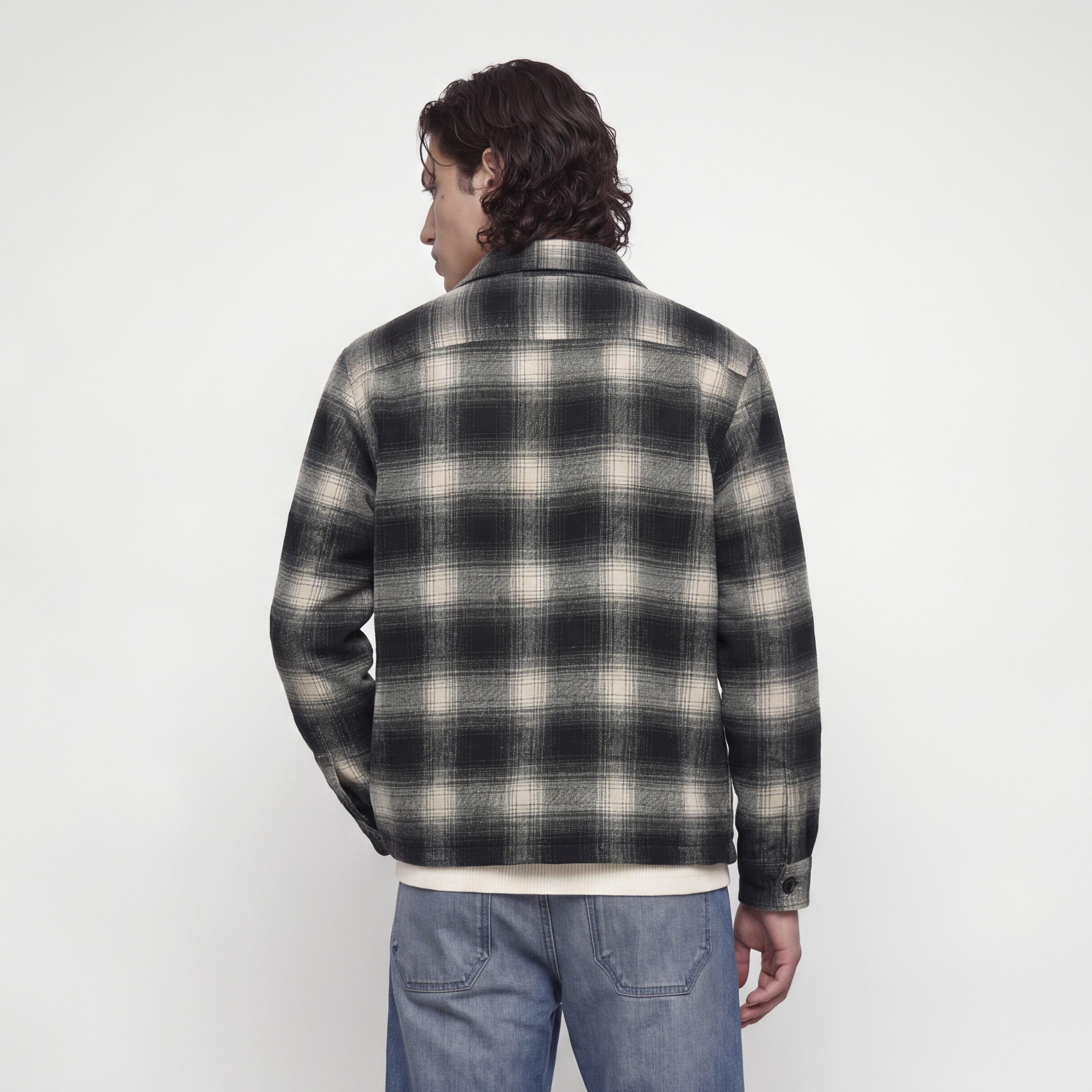 Jack & Jones Relaxed Fit Checked Spread Collar Long Sleeves Men's Shacket-men-clothing-shirts-image-11