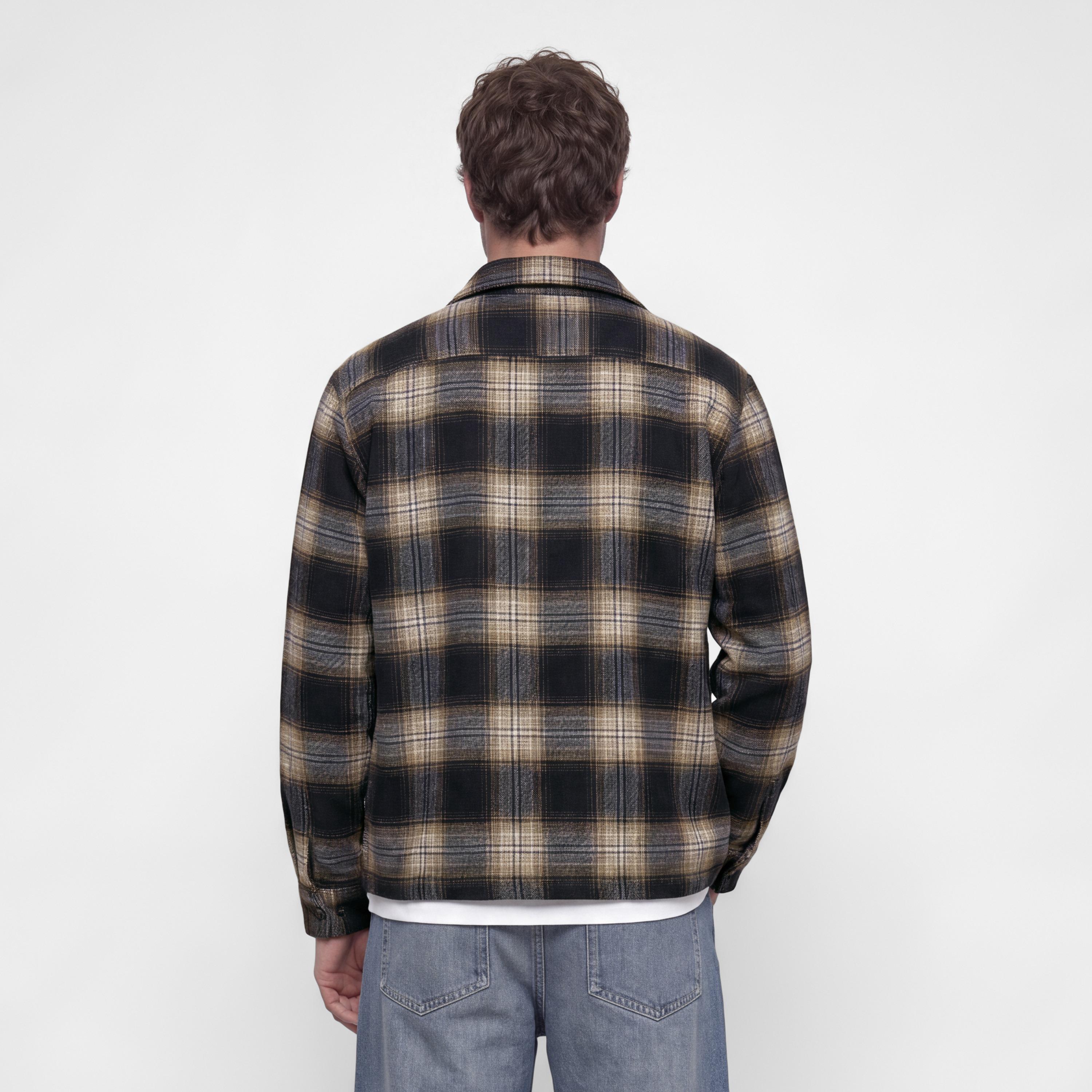 Jack & Jones Relaxed Fit Checked Spread Collar Long Sleeves Men's Shacket-men-clothing-shirts-image-5
