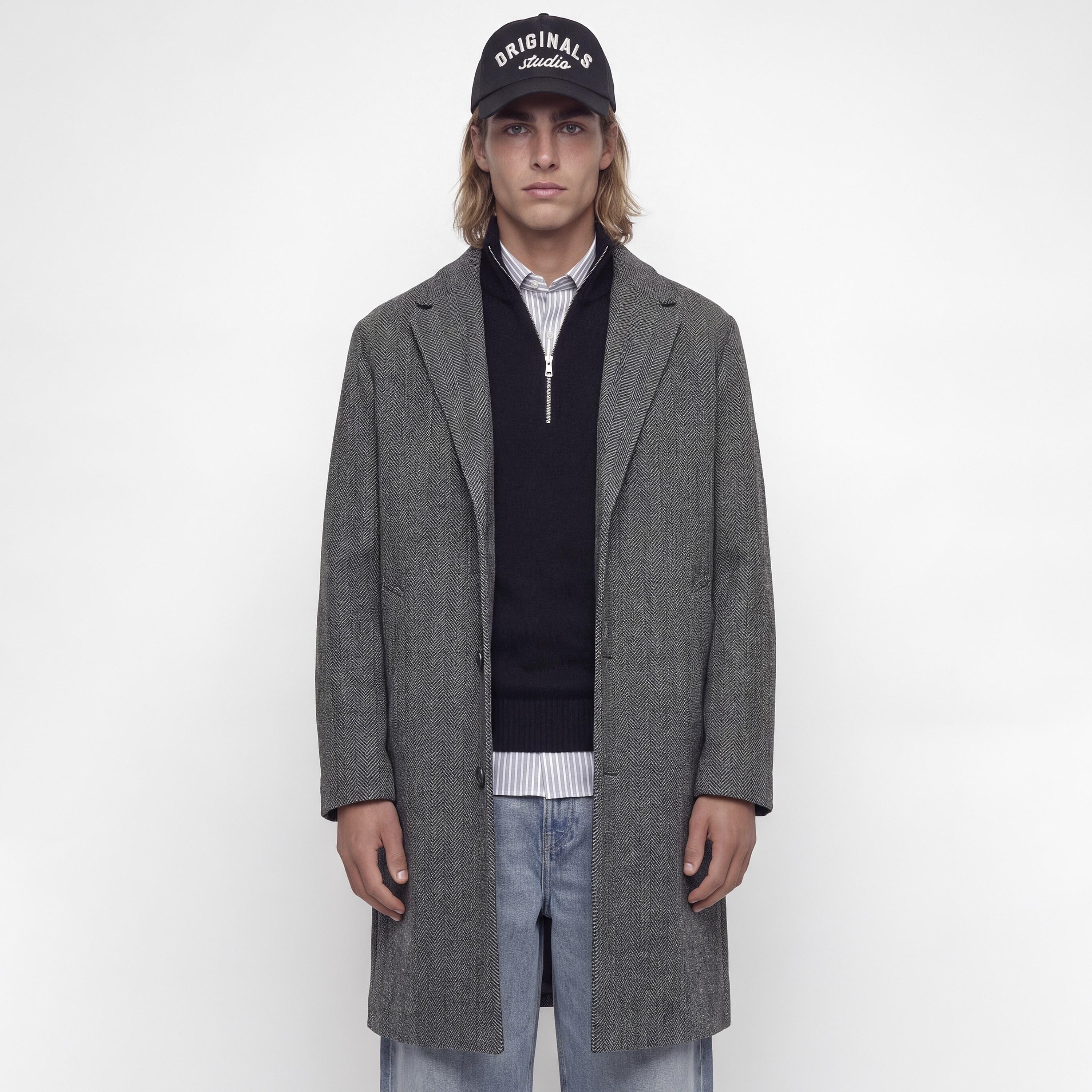 معطف رجالي بأكمام طويلة وياقة مطوية نوتش بملمس بارز من جاك آند جونز-men-winterwear-jacketsandblazers-image-1