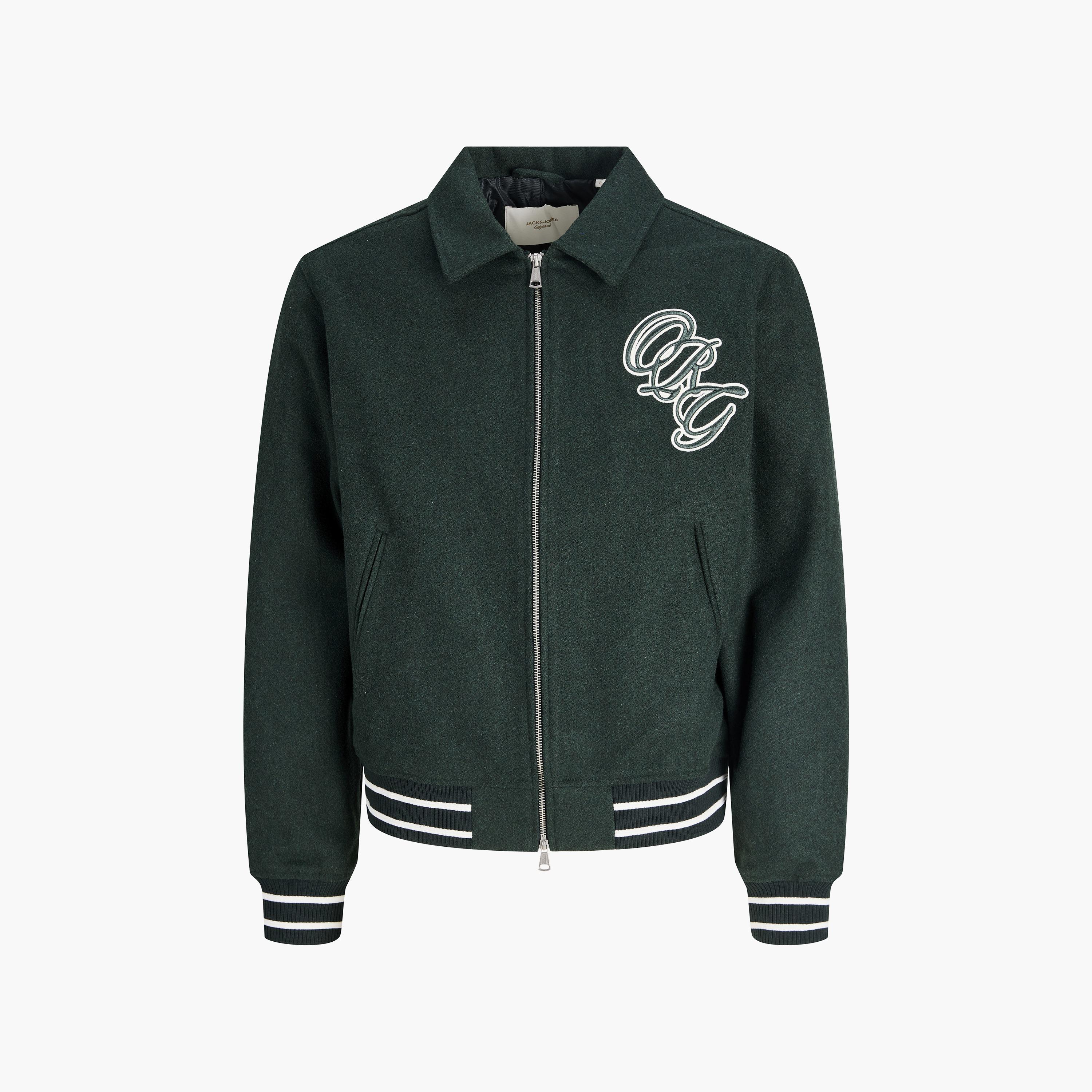 Jack & Jones Embroidered Spread Collar Long Sleeves Men's Bomber Jacket-men-clothing-jacketsandblazers-jackets-image-8