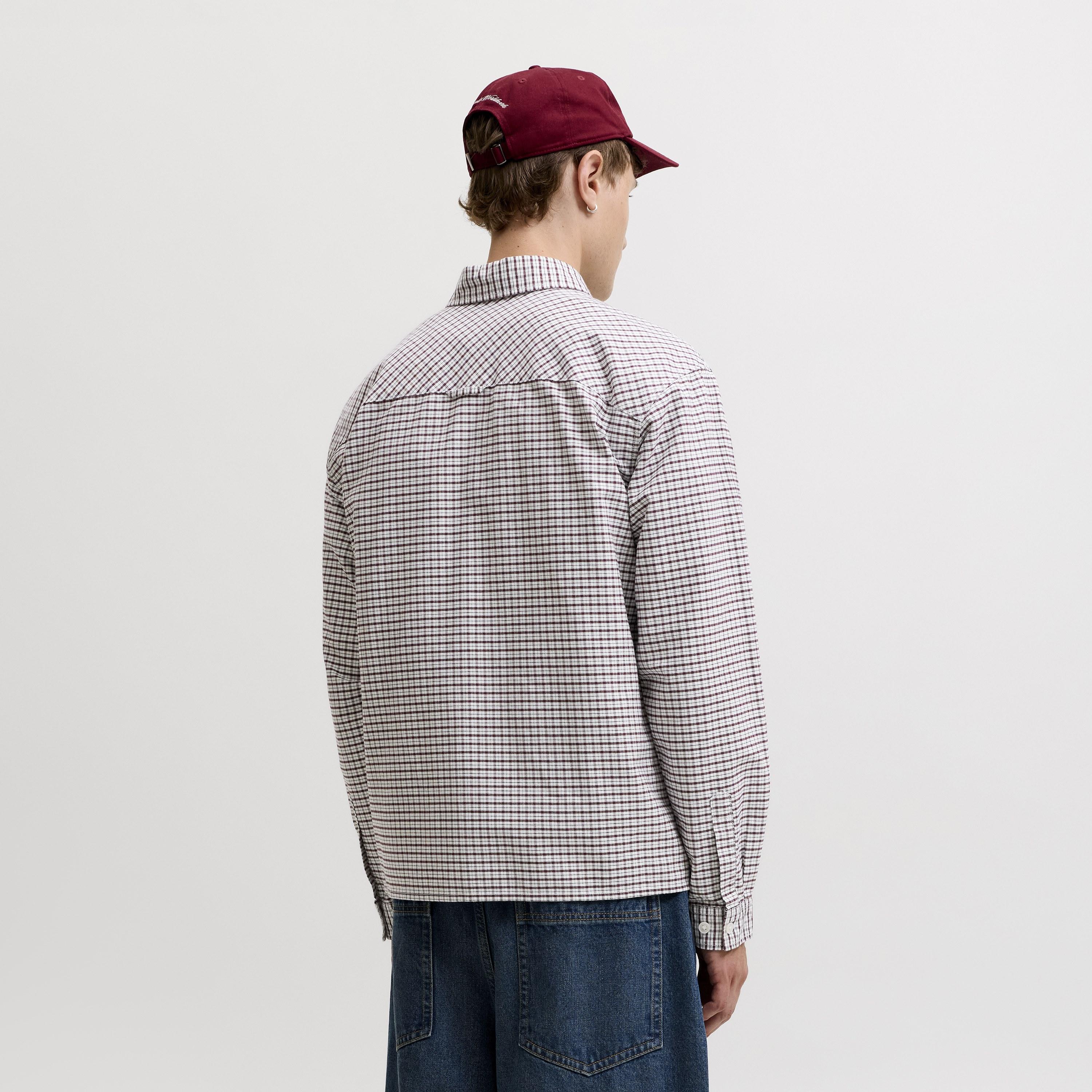 قميص رجالي بقصة ريلاكسد فيت بنقشة الكاروهات بياقة وأكمام طويلة من جاك آند جونز-men-clothing-shirts-image-4