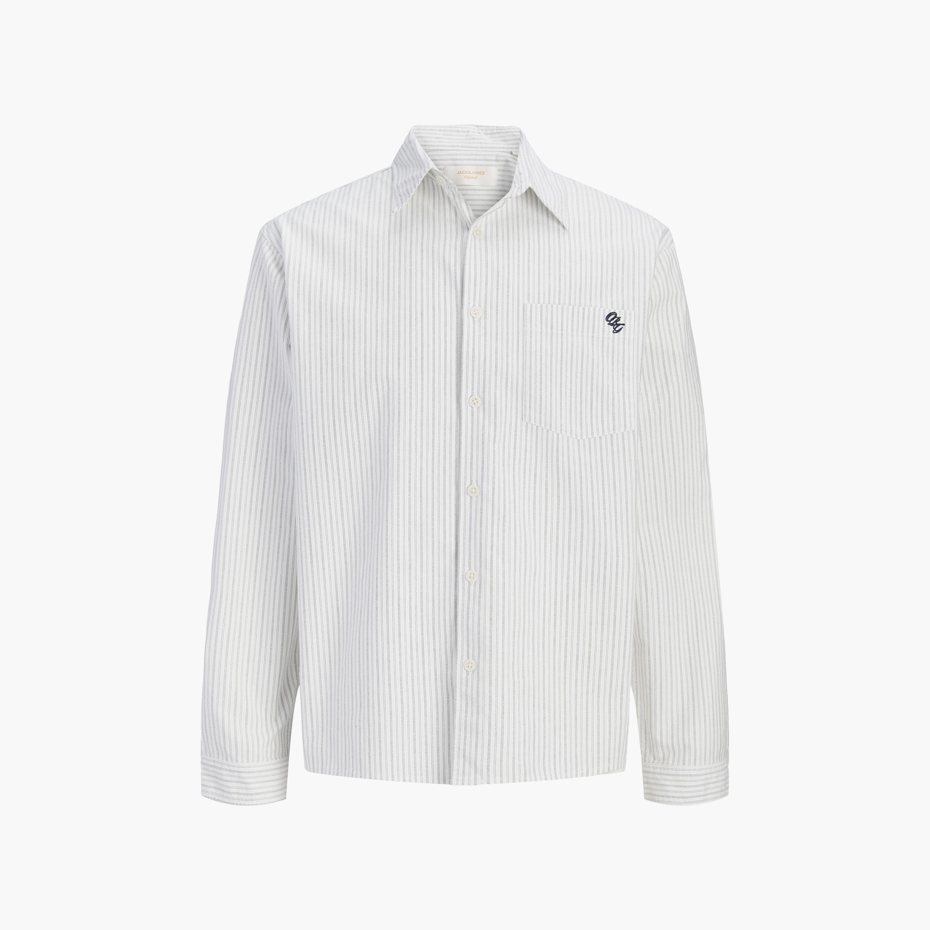 Jack & Jones Relaxed Fit Striped Collared Long Sleeves Men's Shirt-men-clothing-shirts-image-7