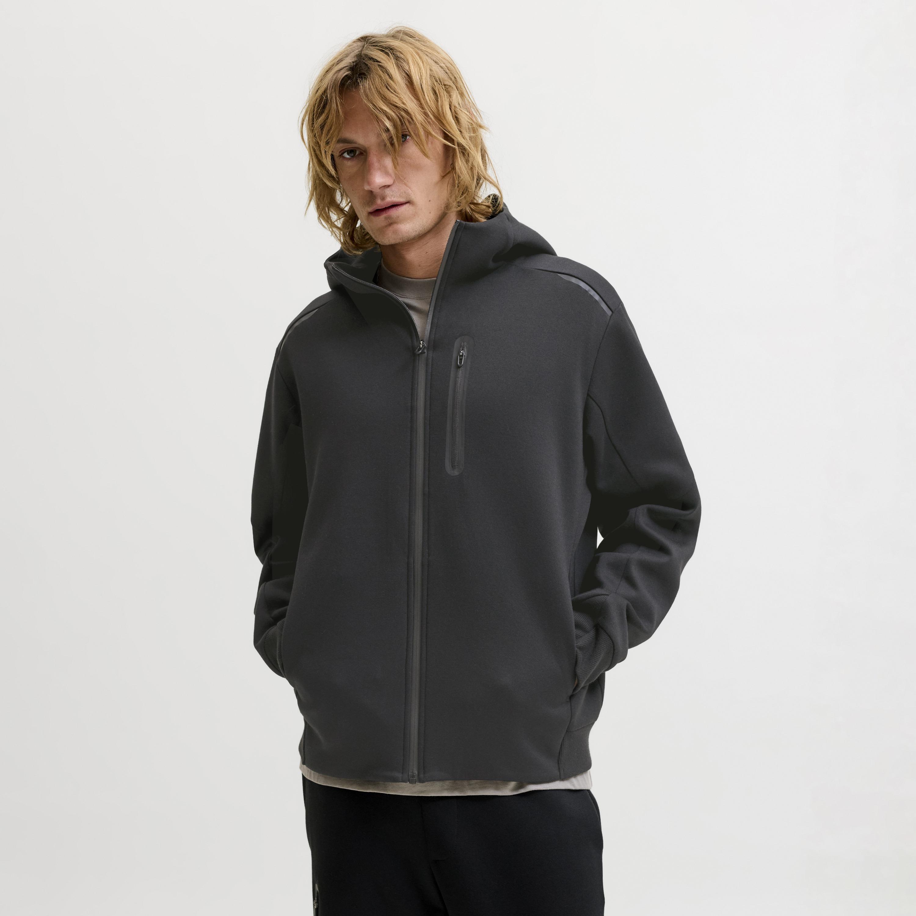 هودي رجالي سادة بأكمام طويلة وسحاب كامل من جاك آند جونز-men-winterwear-hoodiesandsweatshirts-image-1