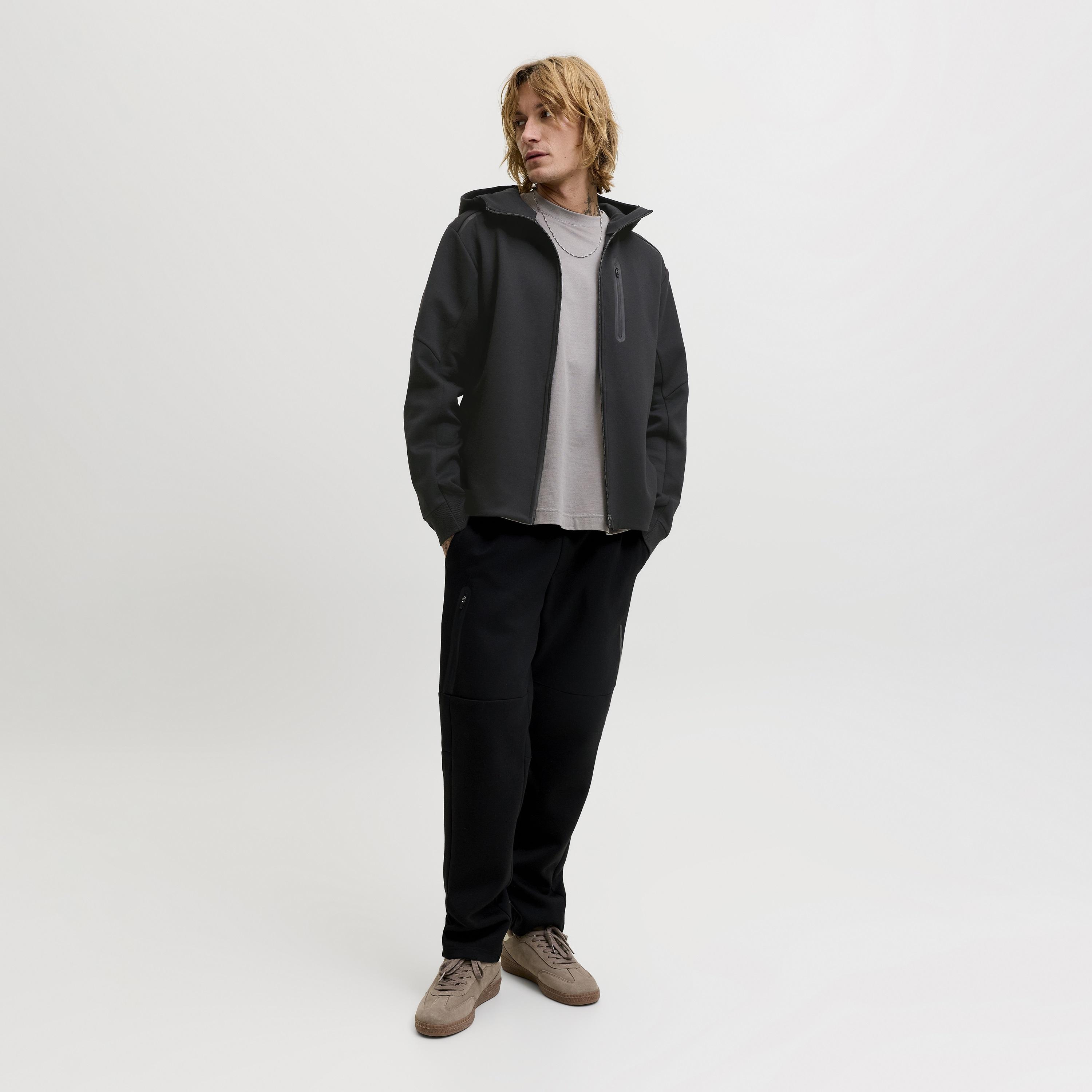 Jack & Jones Plain Long Sleeves Men's Zip Through Hoodie-men-winterwear-hoodiesandsweatshirts-image-2
