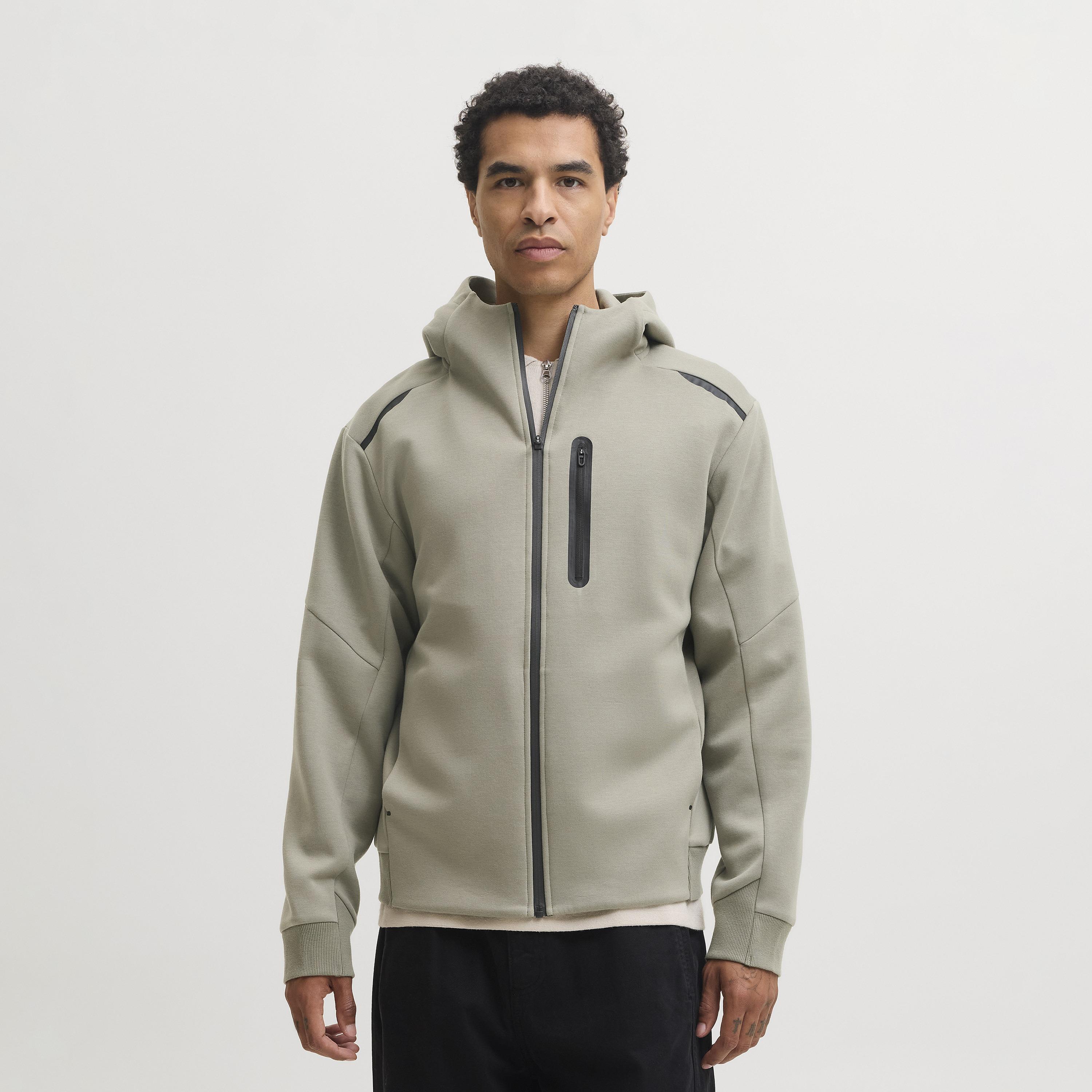 هودي رجالي سادة بأكمام طويلة وسحاب كامل من جاك آند جونز-men-winterwear-hoodiesandsweatshirts-image-1