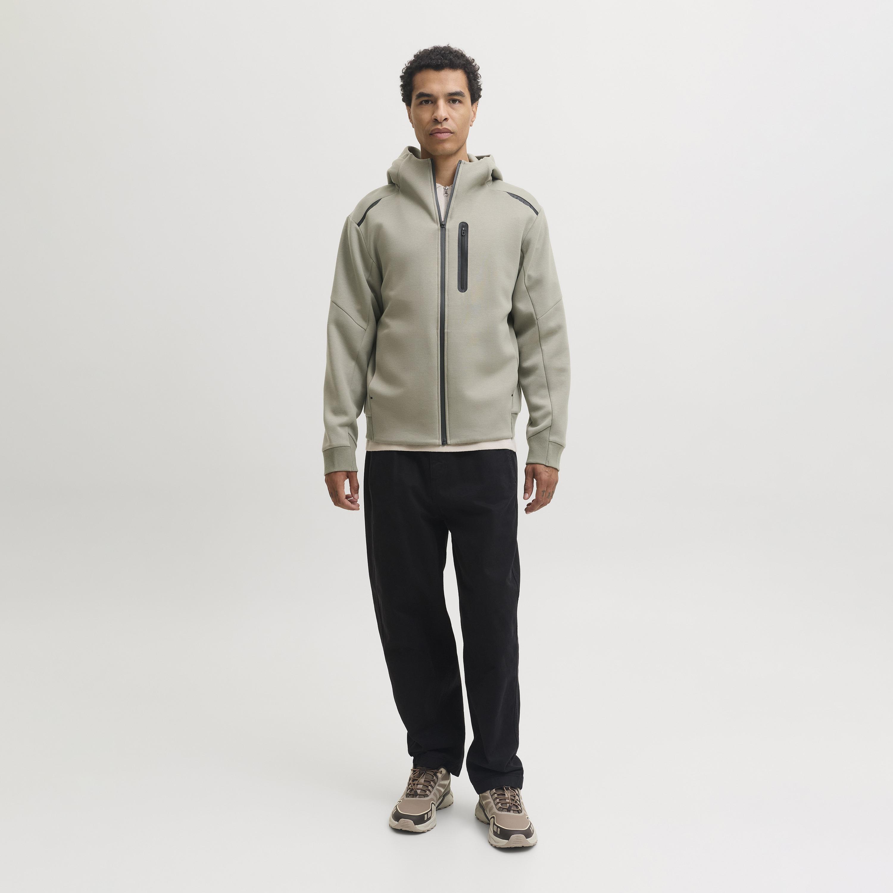 هودي رجالي سادة بأكمام طويلة وسحاب كامل من جاك آند جونز-men-winterwear-hoodiesandsweatshirts-image-2