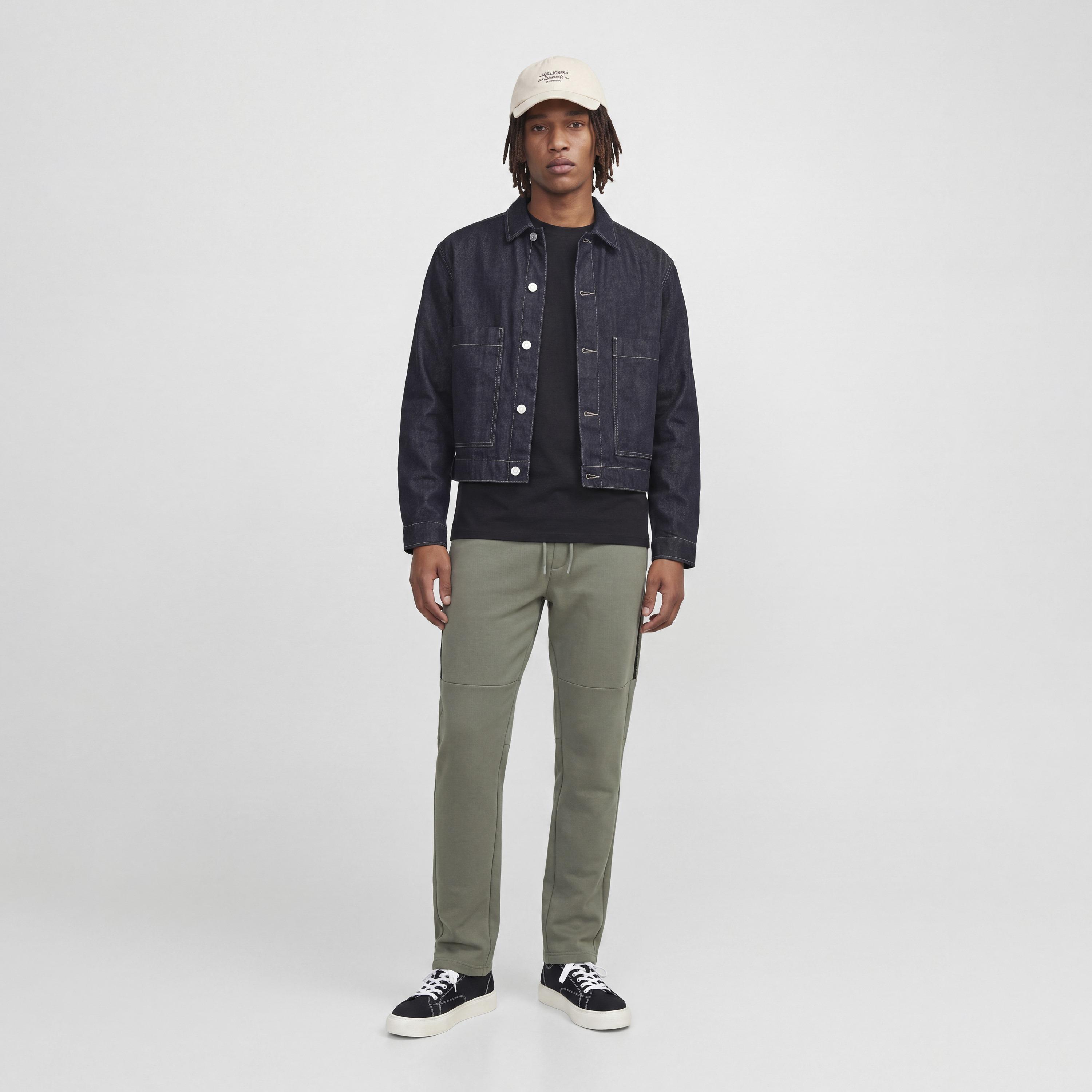 Jack & Jones Plain Mid Rise Men's Drawstring Track Pants-men-clothing-joggers-image-2