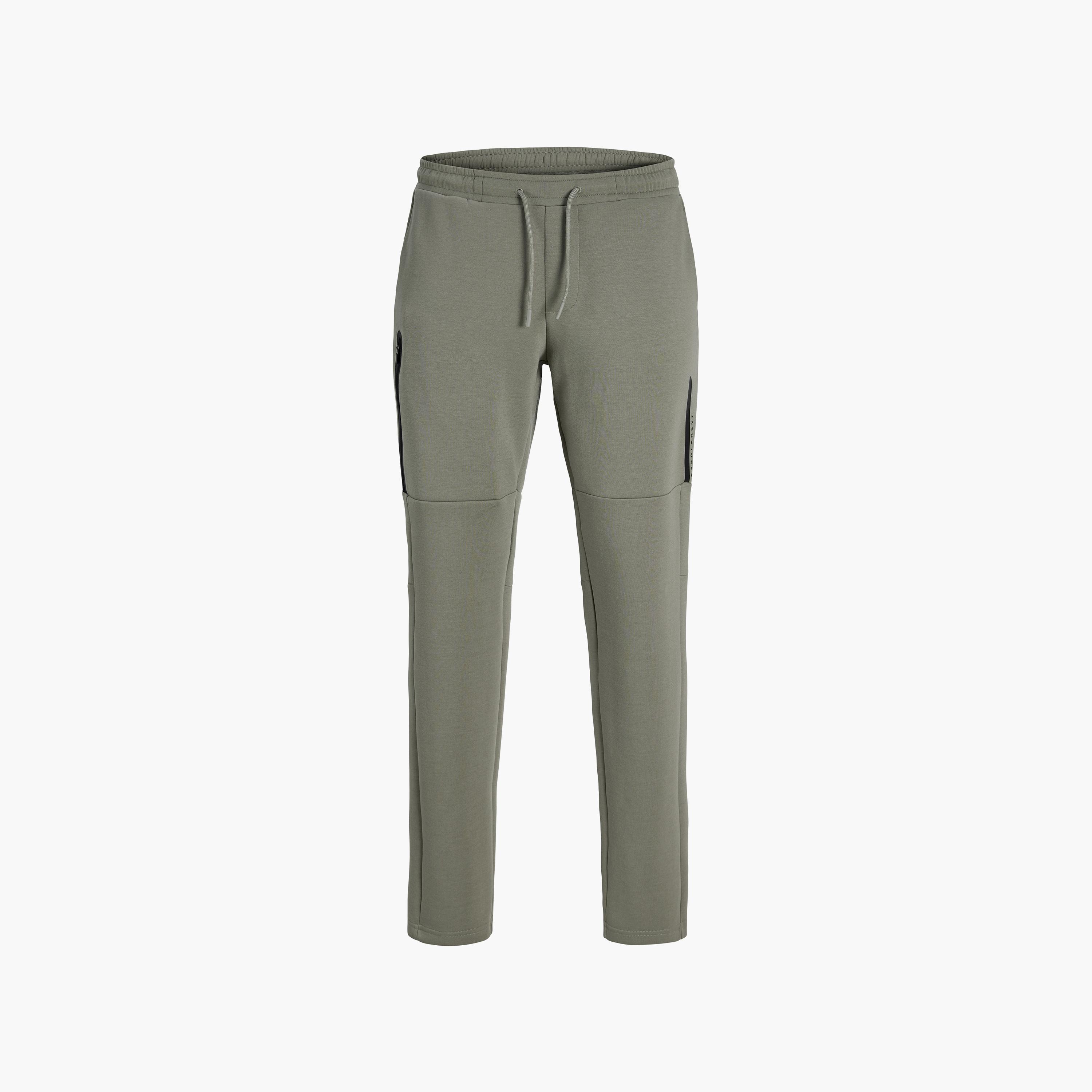 Jack & Jones Plain Mid Rise Men's Drawstring Track Pants-men-clothing-joggers-image-6