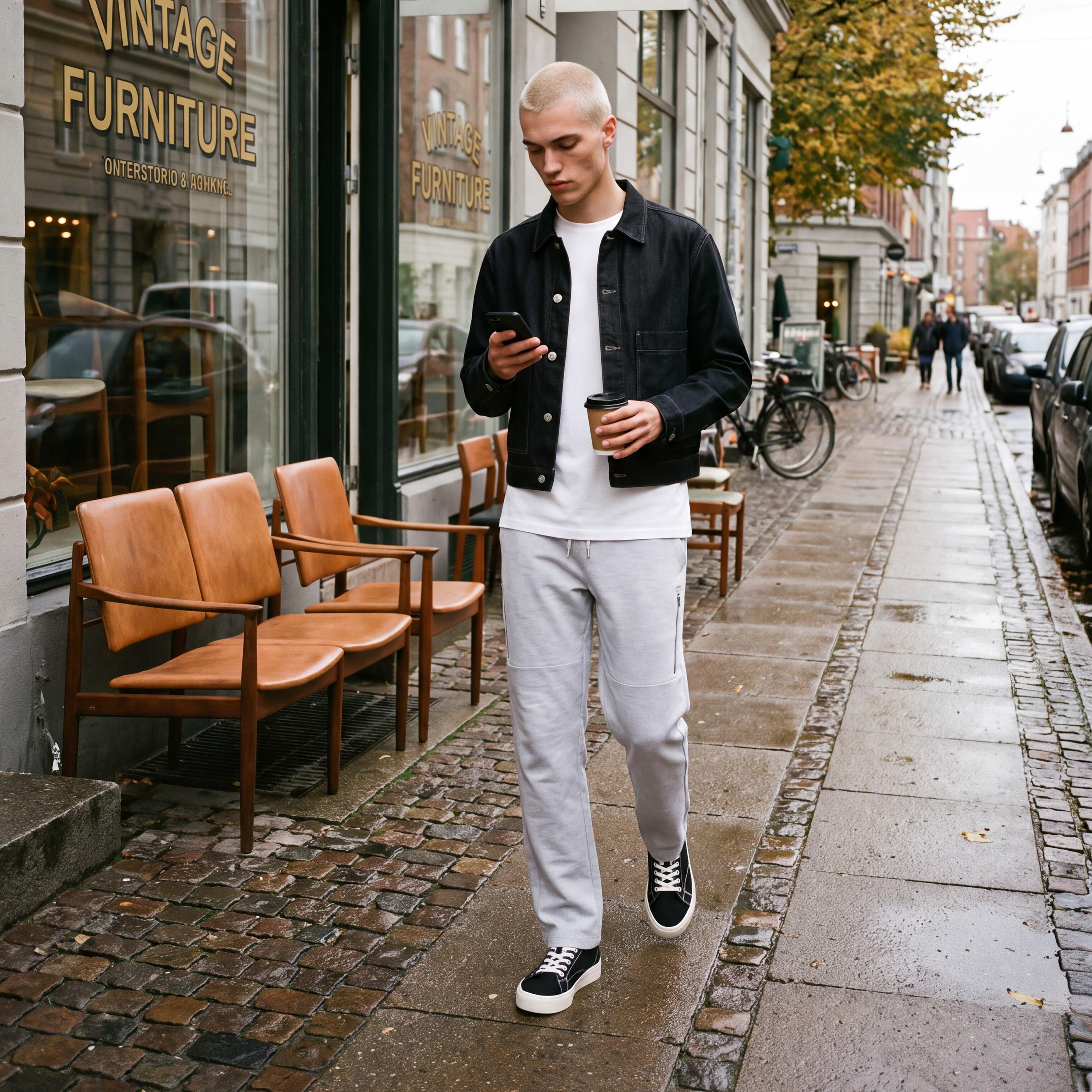 بنطلون رياضي رجالي سادة بخصر متوسط الارتفاع برباط من جاك آند جونز-men-clothing-joggers-image-3