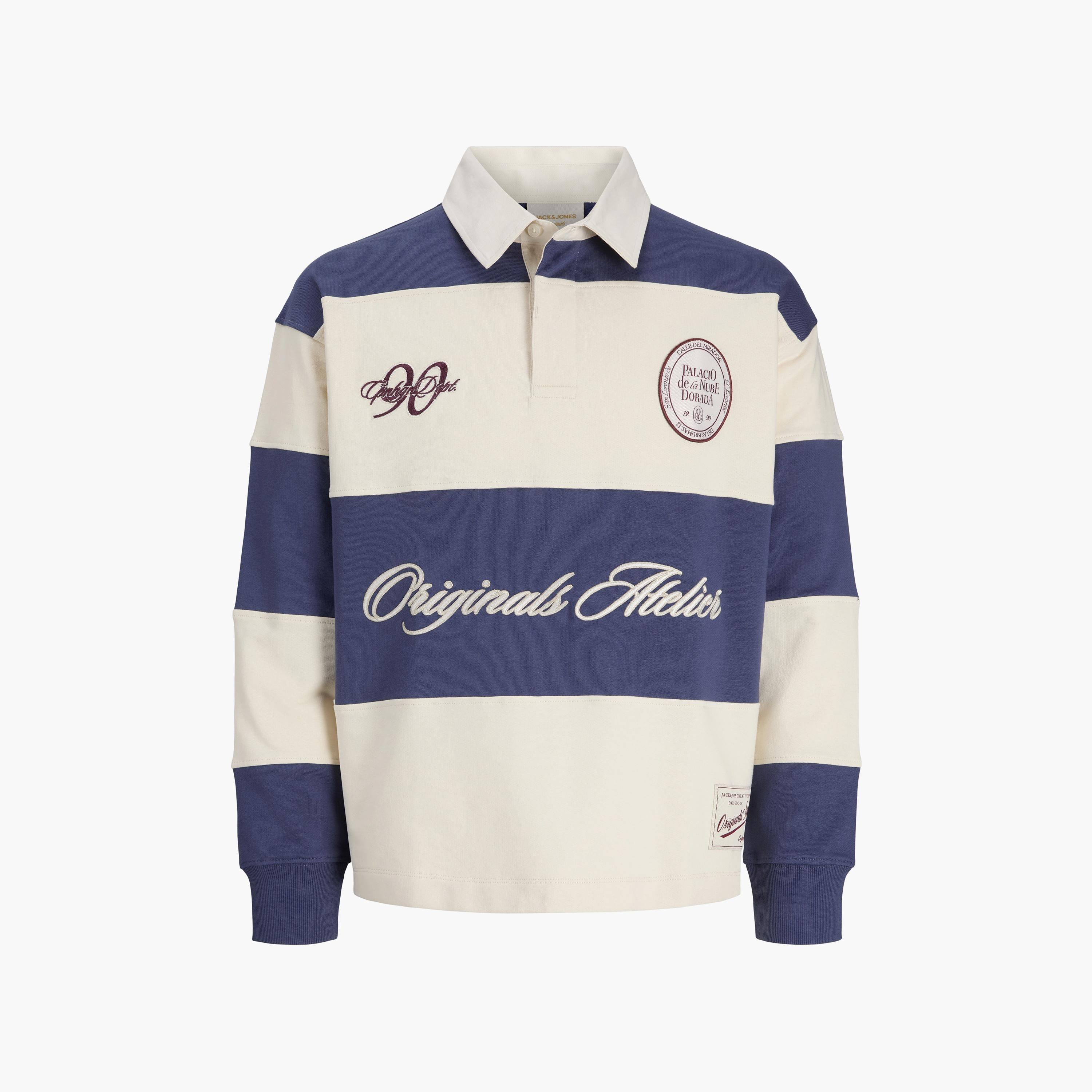 Jack & Jones Striped Polo Collar Long Sleeves Men's Rugby Sweatshirt-men-winterwear-hoodiesandsweatshirts-image-8