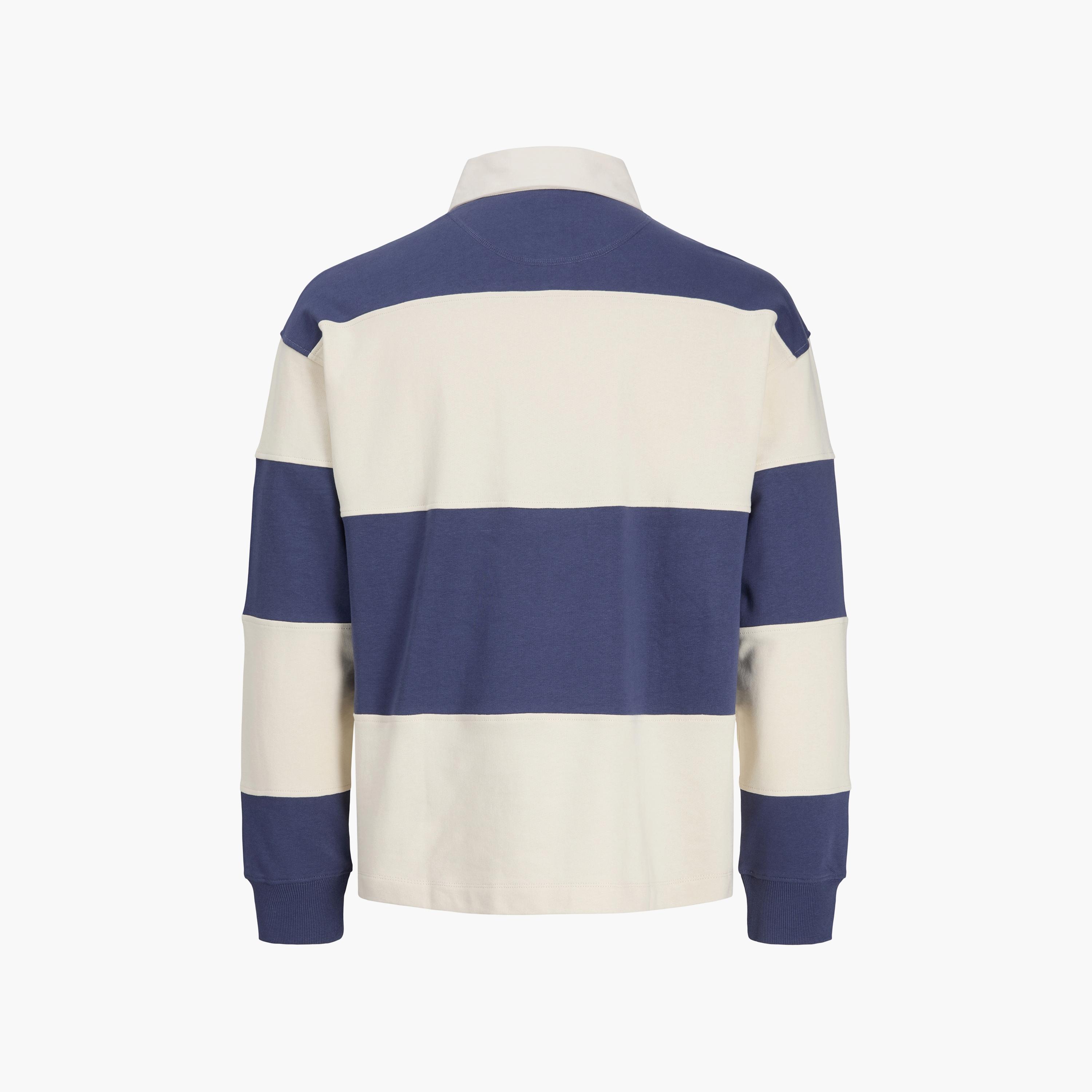 Jack & Jones Striped Polo Collar Long Sleeves Men's Rugby Sweatshirt-men-winterwear-hoodiesandsweatshirts-image-9