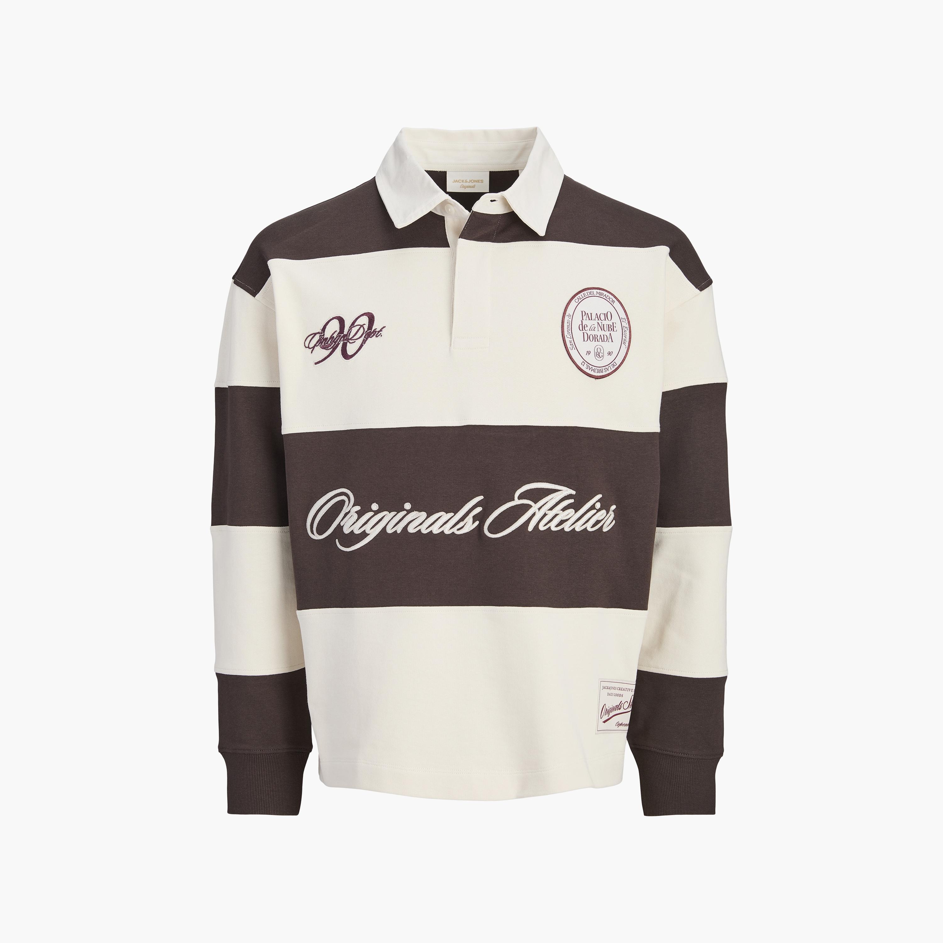 Jack & Jones Striped Polo Collar Long Sleeves Men's Rugby Sweatshirt-men-winterwear-hoodiesandsweatshirts-image-16