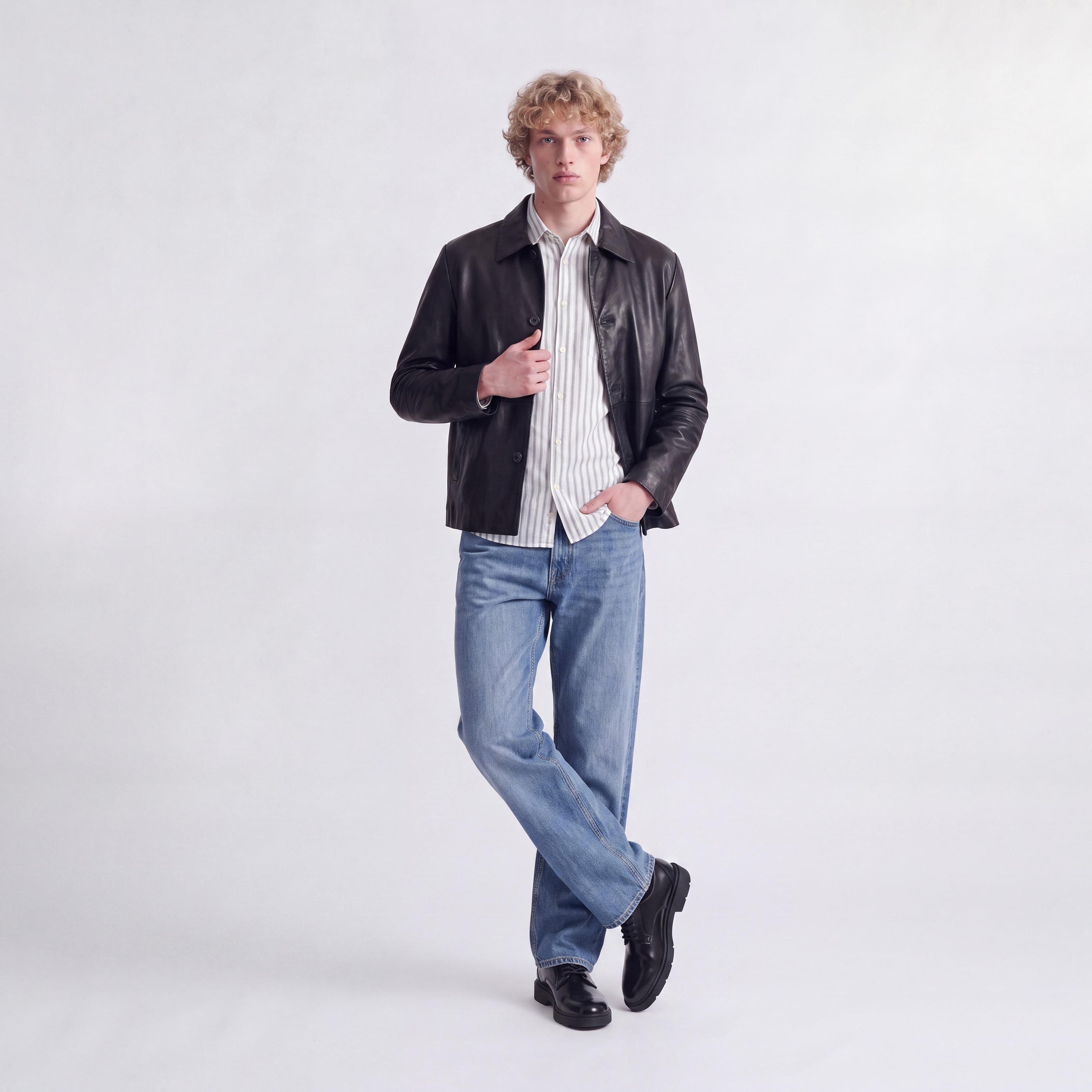 Jack & Jones Loose Fit Stone Wash High Rise Wide Leg Men's Jeans-men-clothing-jeans-image-2