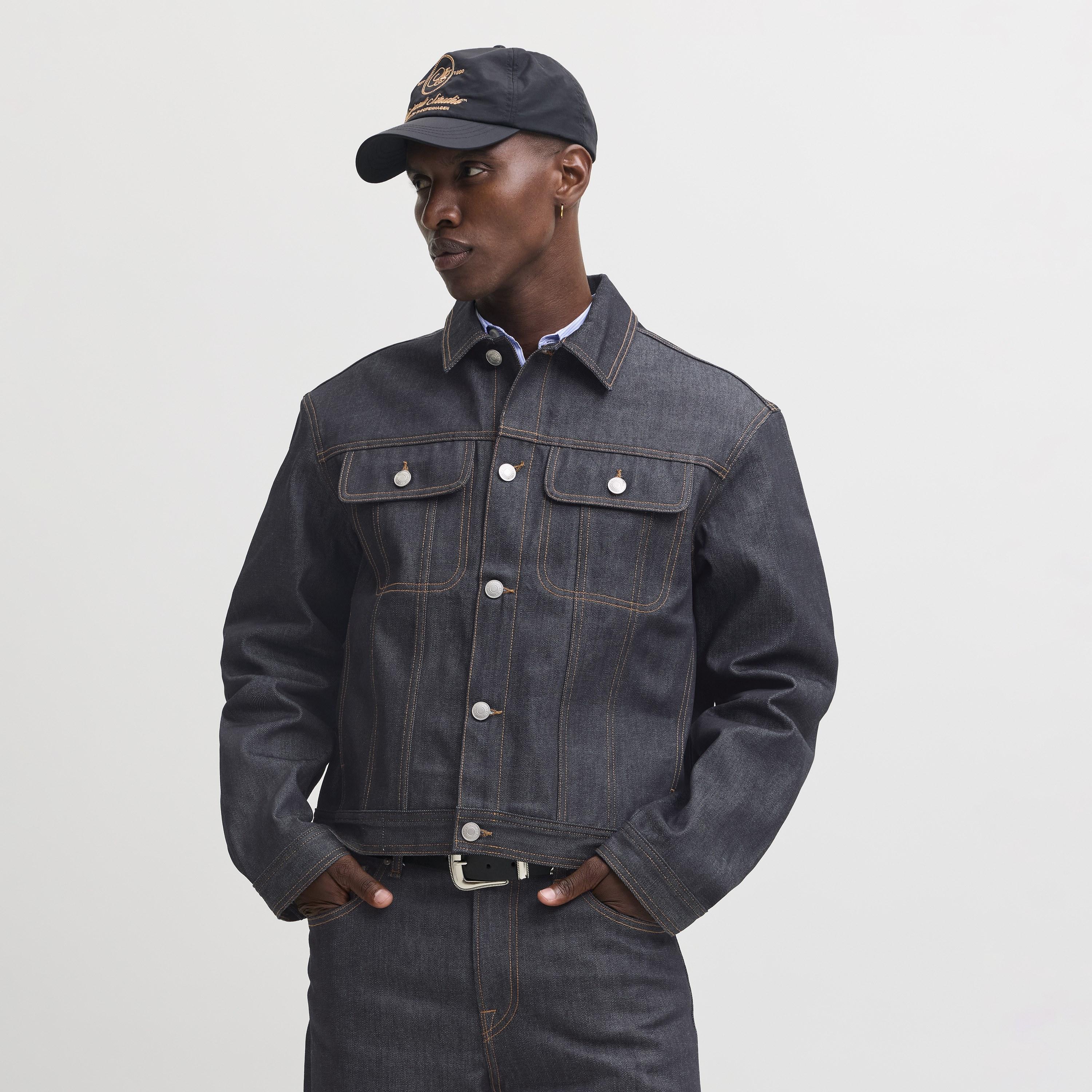 Jack & Jones Plain Spread Collar Long Sleeves Men's Denim Jacket-men-clothing-jacketsandblazers-jackets-image-1