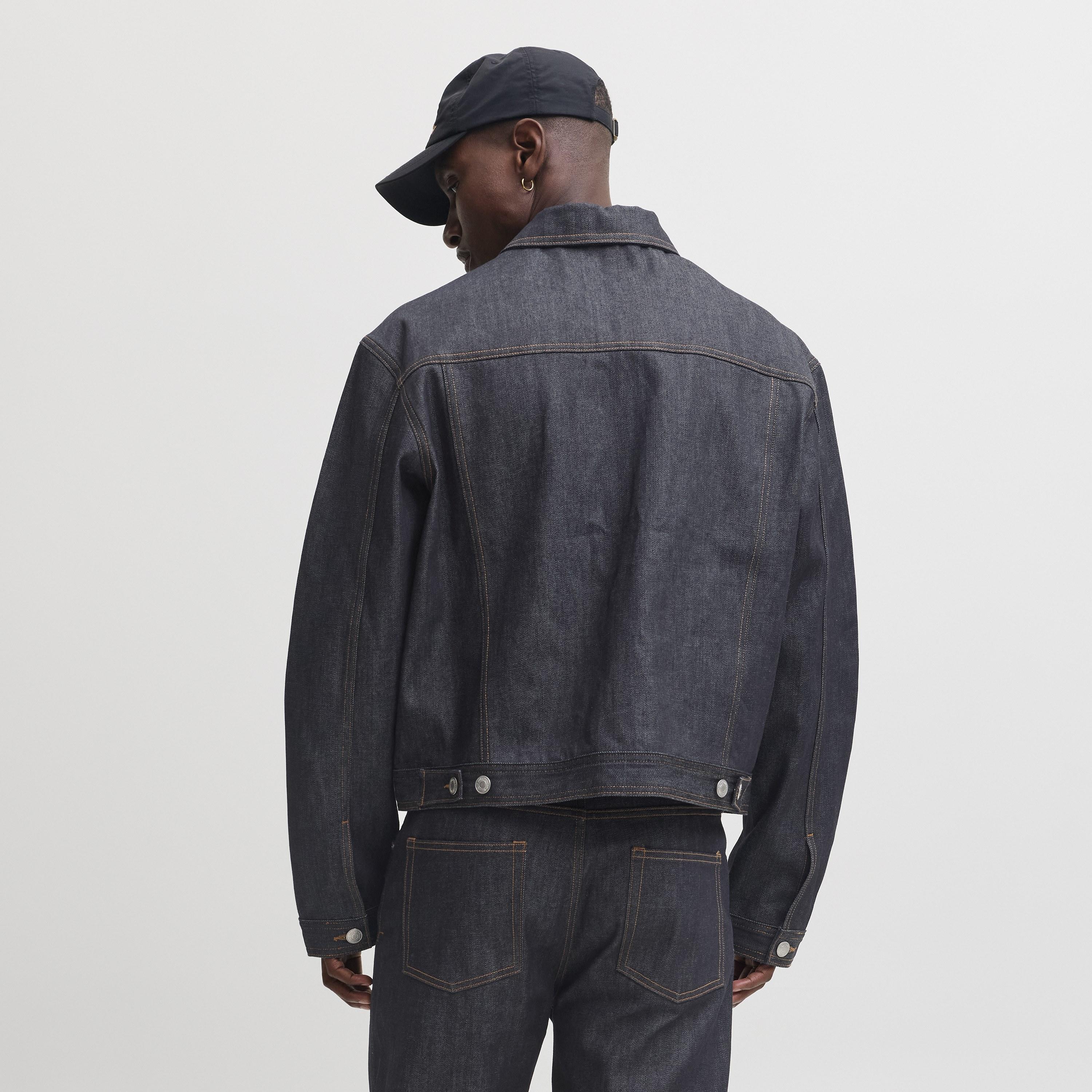 Jack & Jones Plain Spread Collar Long Sleeves Men's Denim Jacket-men-clothing-jacketsandblazers-jackets-image-4