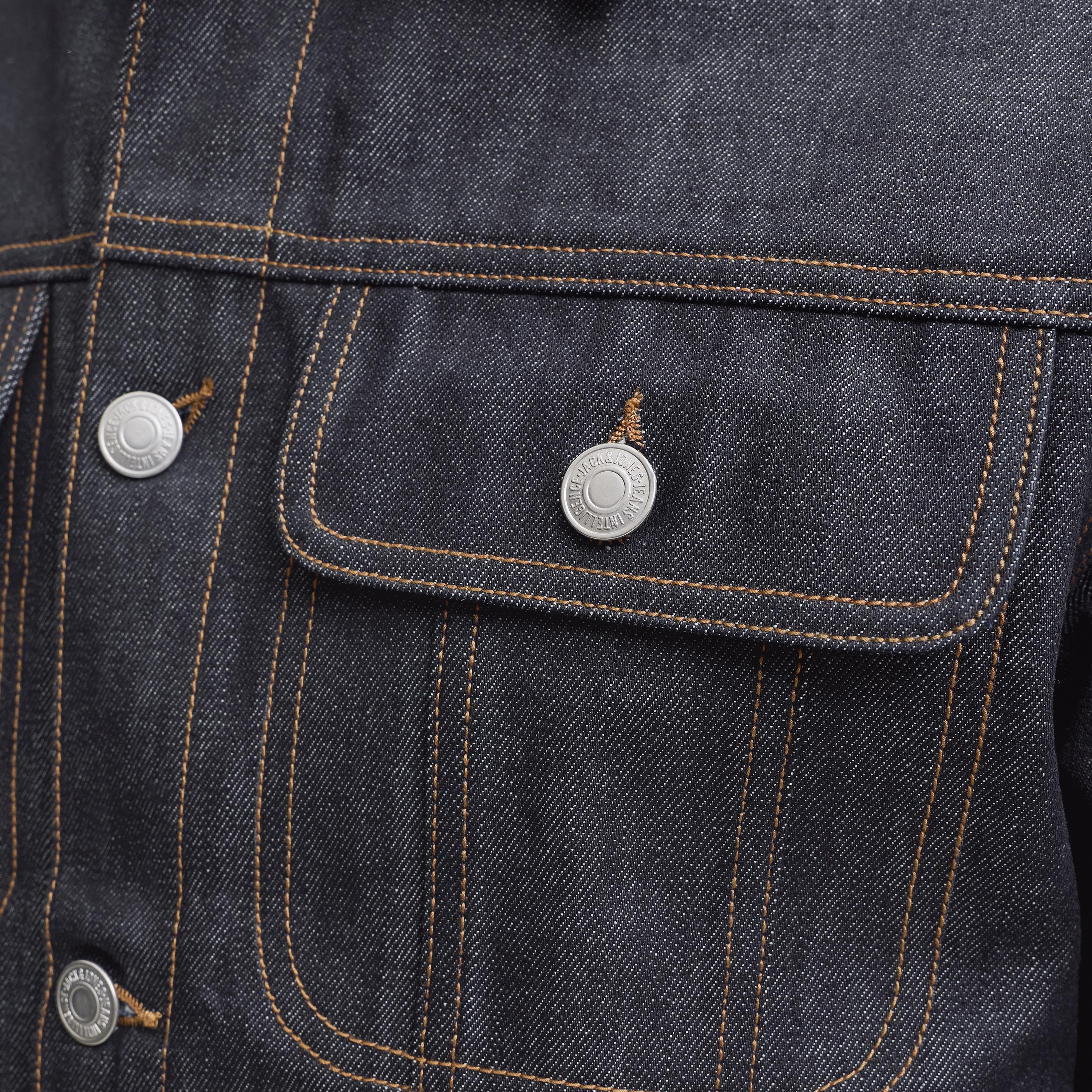 Jack & Jones Plain Spread Collar Long Sleeves Men's Denim Jacket-men-clothing-jacketsandblazers-jackets-image-6