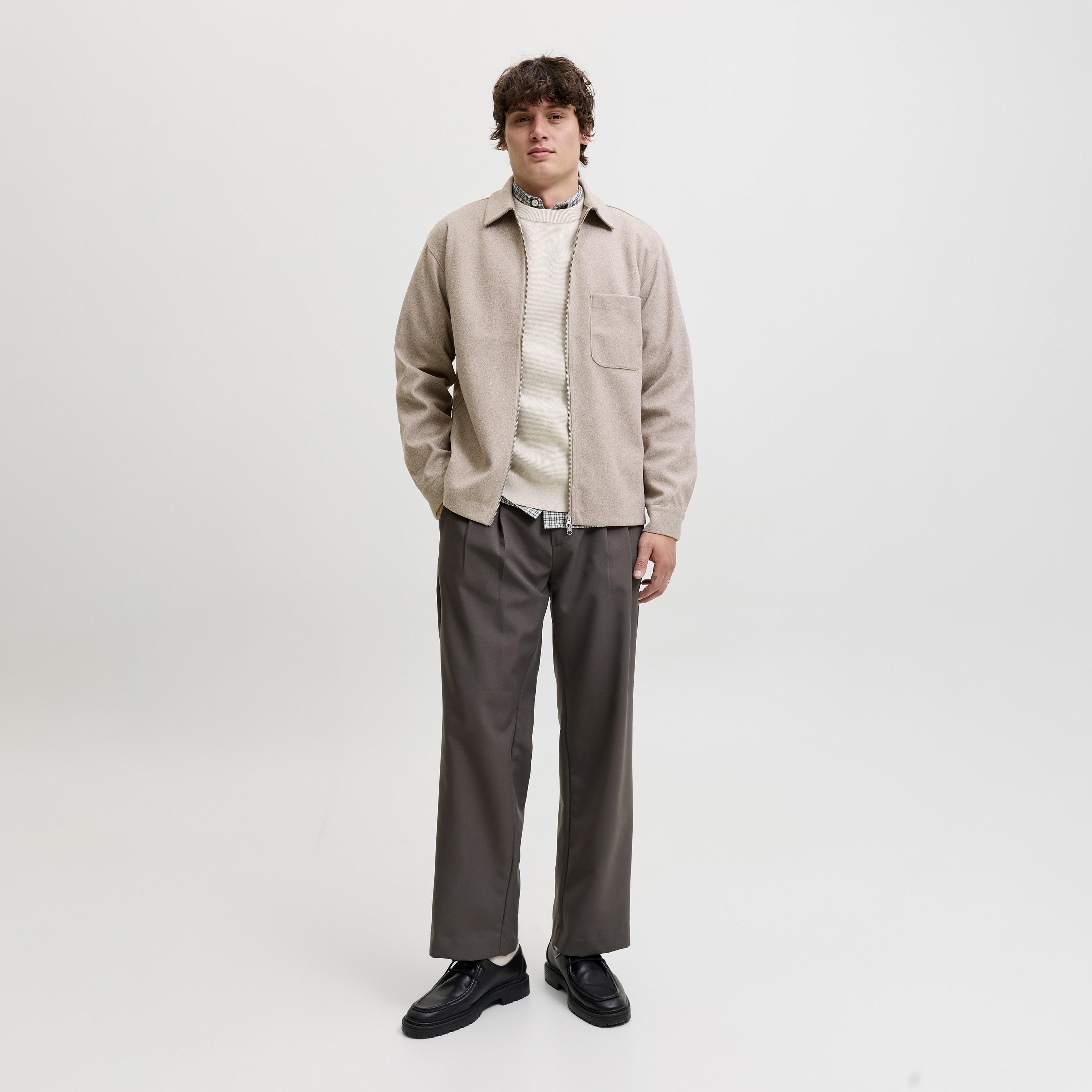 Jack & Jones Relaxed Fit Plain Collared Long Sleeves Men's Shacket-men-clothing-shirts-image-10