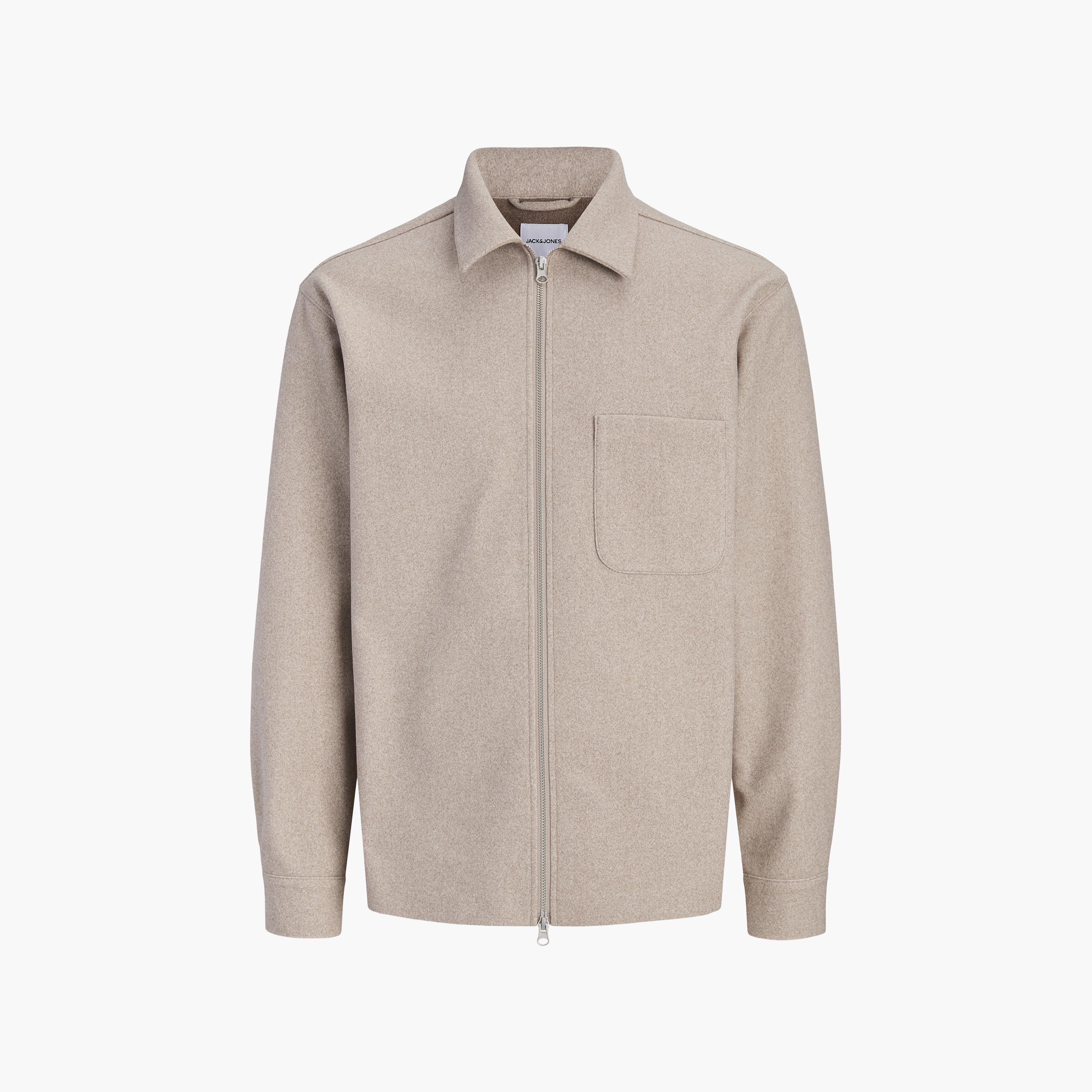 Jack & Jones Relaxed Fit Plain Collared Long Sleeves Men's Shacket-men-clothing-shirts-image-7