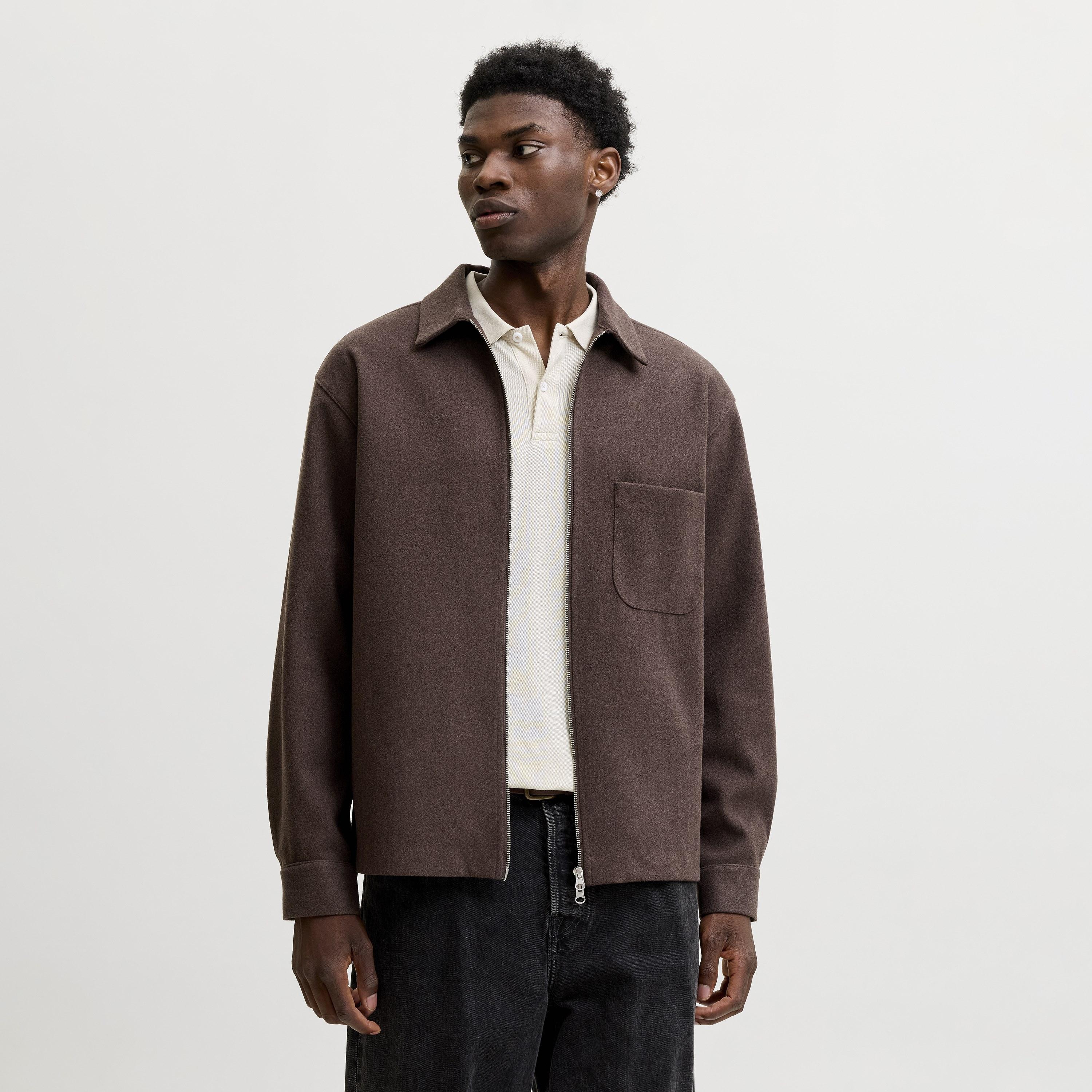 Jack & Jones Relaxed Fit Plain Collared Long Sleeves Men's Shacket-men-clothing-shirts-image-1