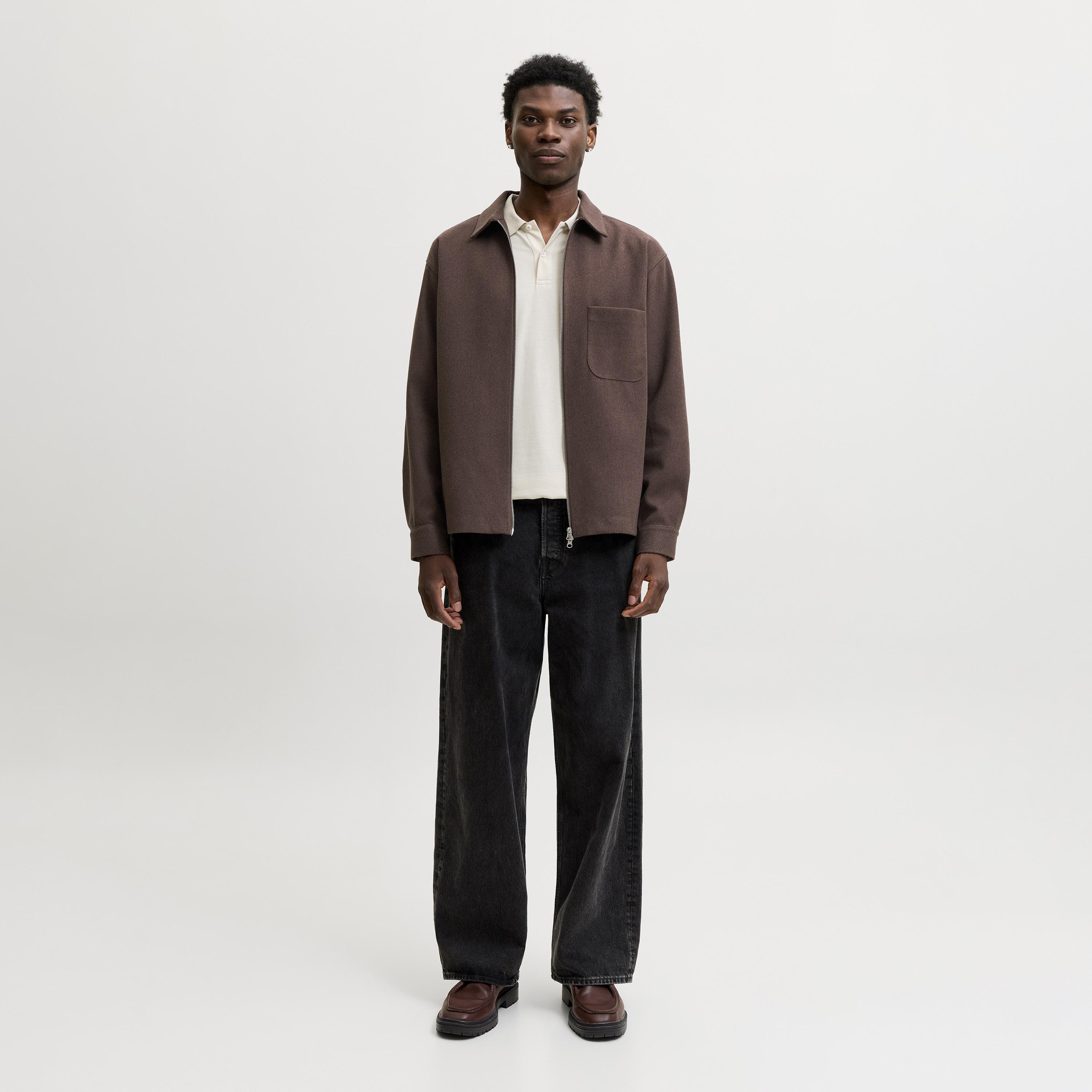 Jack & Jones Relaxed Fit Plain Collared Long Sleeves Men's Shacket-men-clothing-shirts-image-2