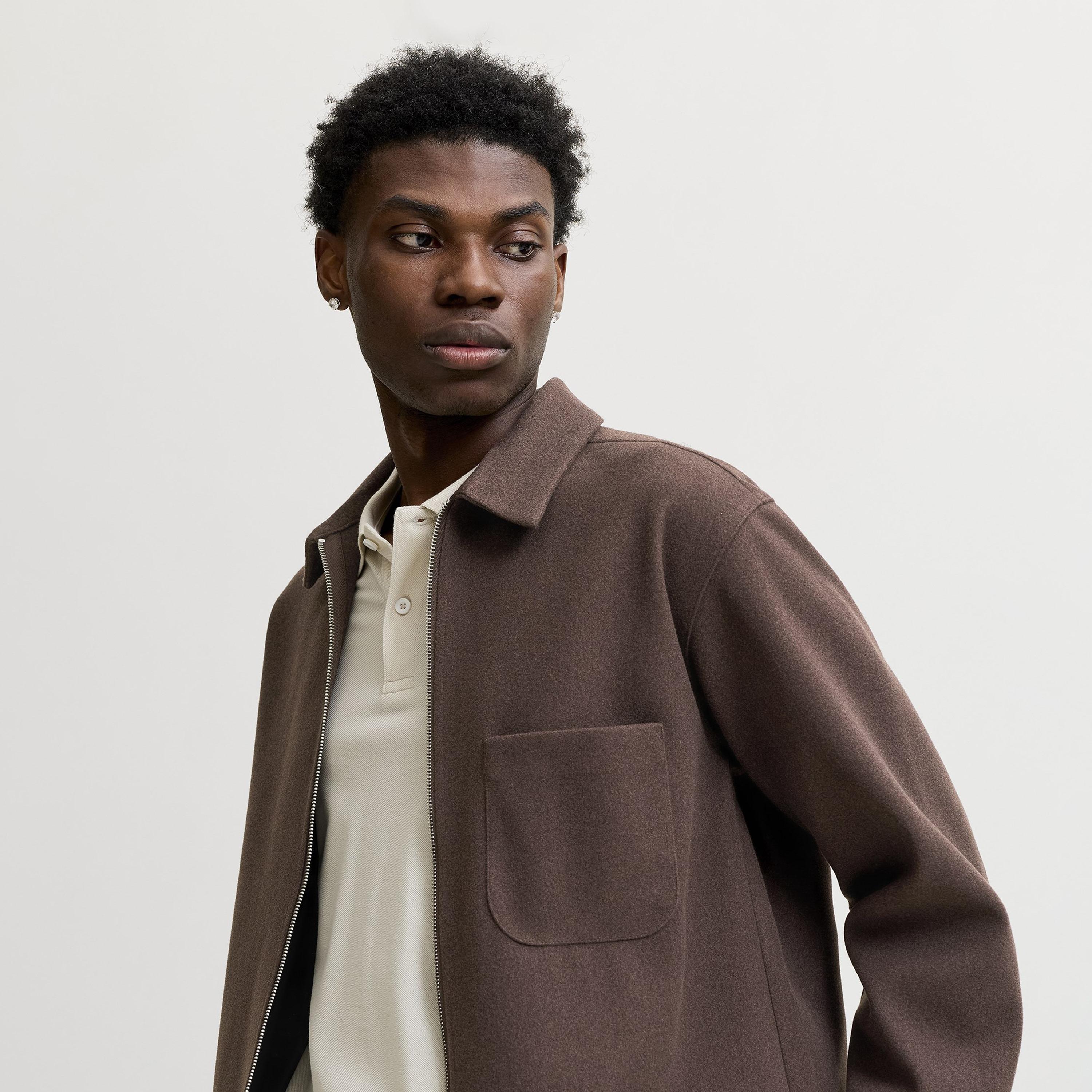 Jack & Jones Relaxed Fit Plain Collared Long Sleeves Men's Shacket-men-clothing-shirts-image-3