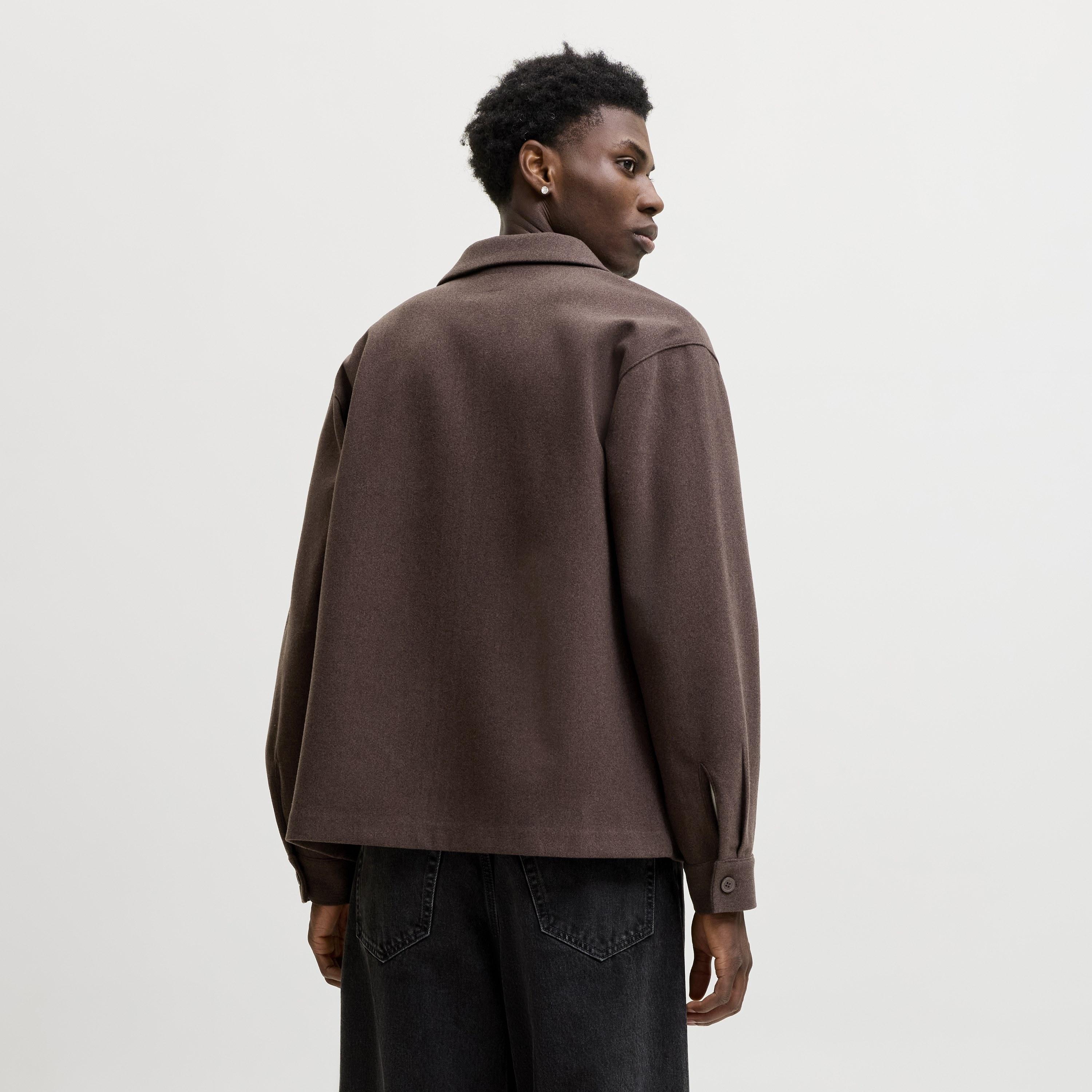 Jack & Jones Relaxed Fit Plain Collared Long Sleeves Men's Shacket-men-clothing-shirts-image-4