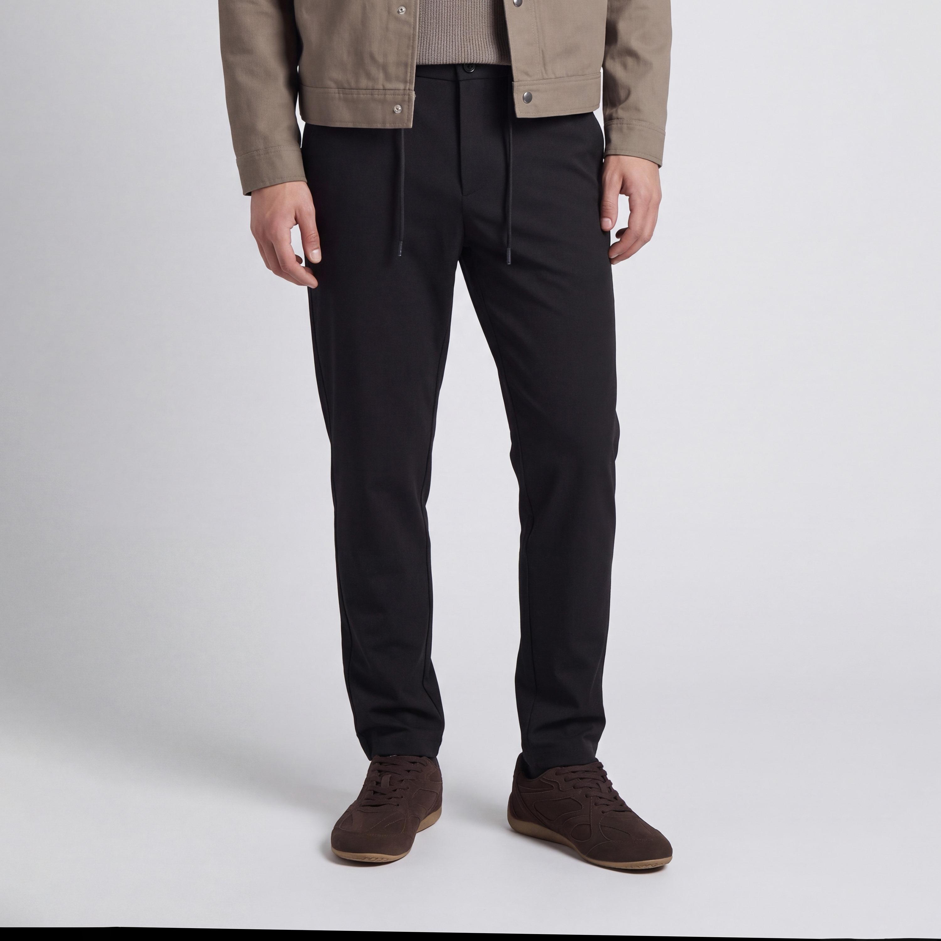 Jack & Jones Plain Mid Rise Drawstring and Button Closure Men's Joggers-men-clothing-joggers-image-1