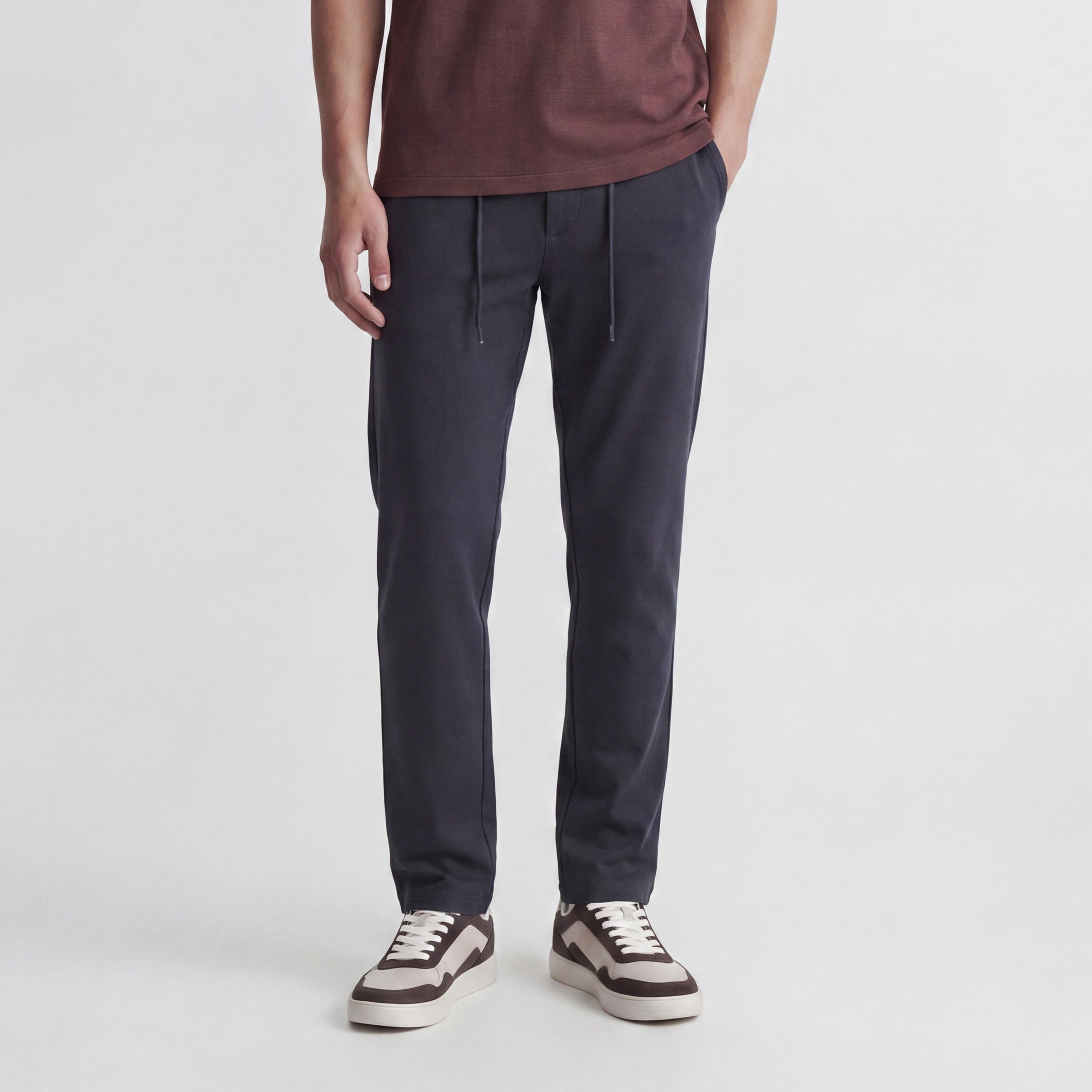 Jack & Jones Plain Mid Rise Drawstring and Button Closure Men's Joggers-men-clothing-joggers-image-1