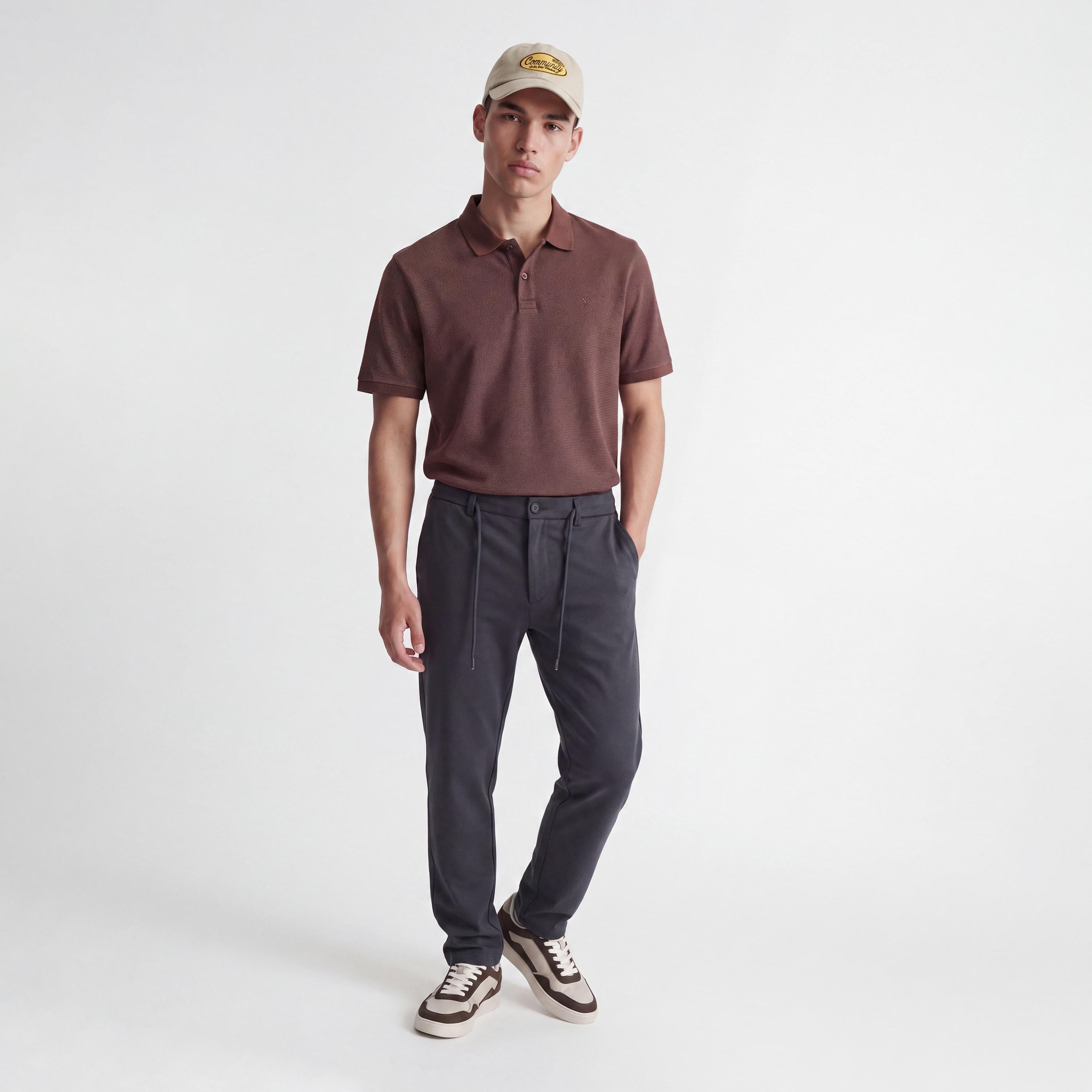 Jack & Jones Plain Mid Rise Drawstring and Button Closure Men's Joggers-men-clothing-joggers-image-2