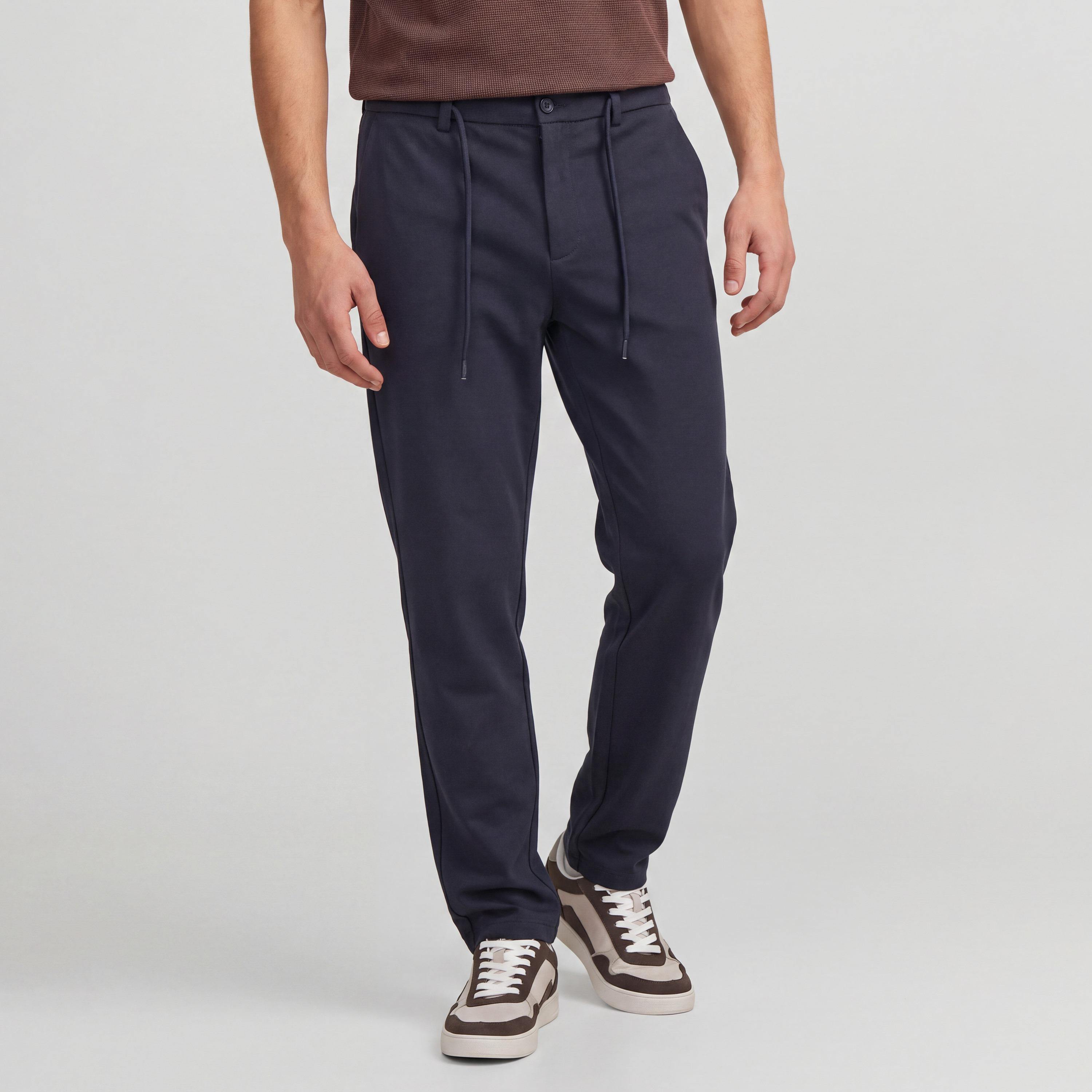Jack & Jones Plain Mid Rise Drawstring and Button Closure Men's Joggers-men-clothing-joggers-image-7