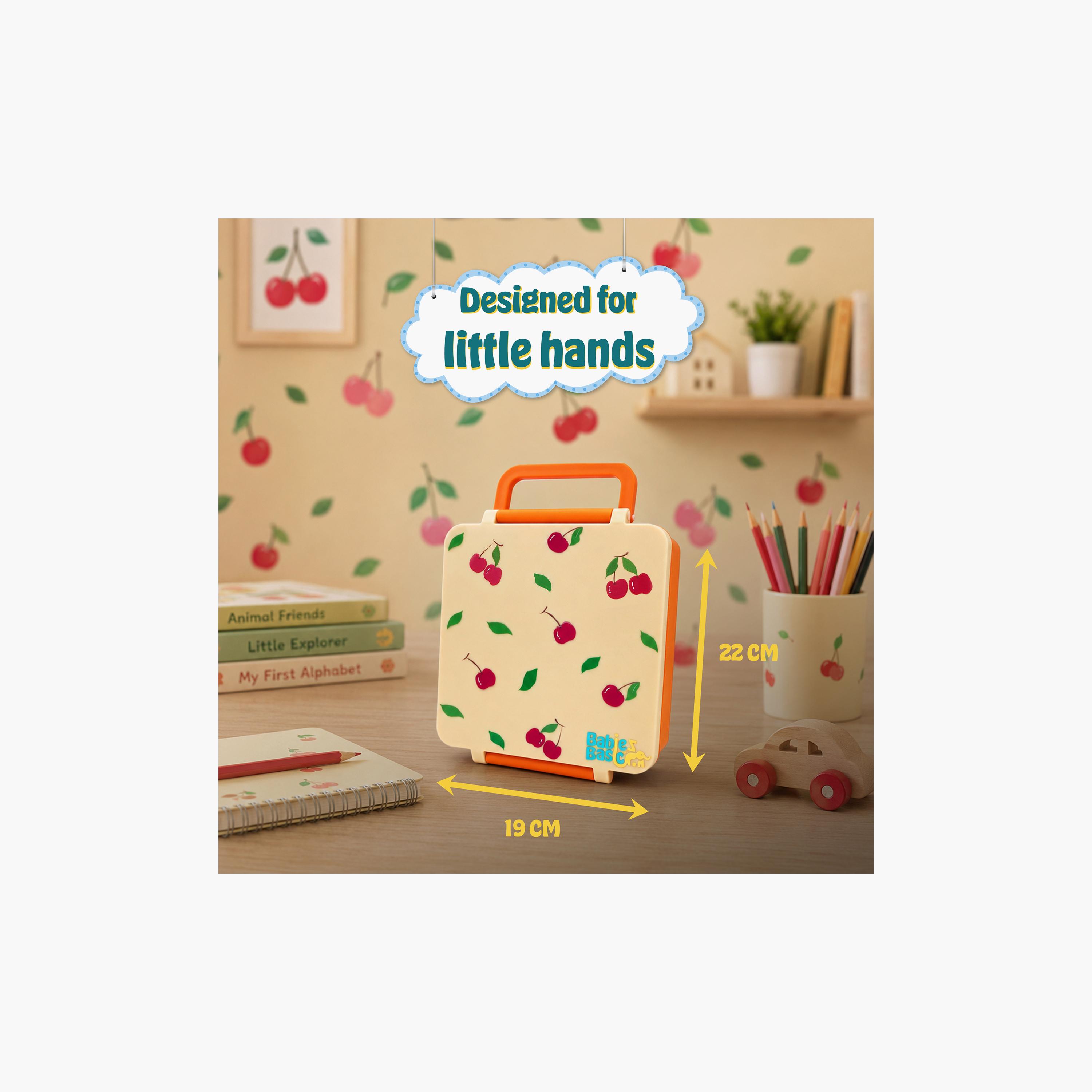 Babies Basic Fruit 4-Piece Insulated Bento Lunch Box Set with Snack Box & Water Bottle - 350 ml-school-lunchessentials-sets-image-9