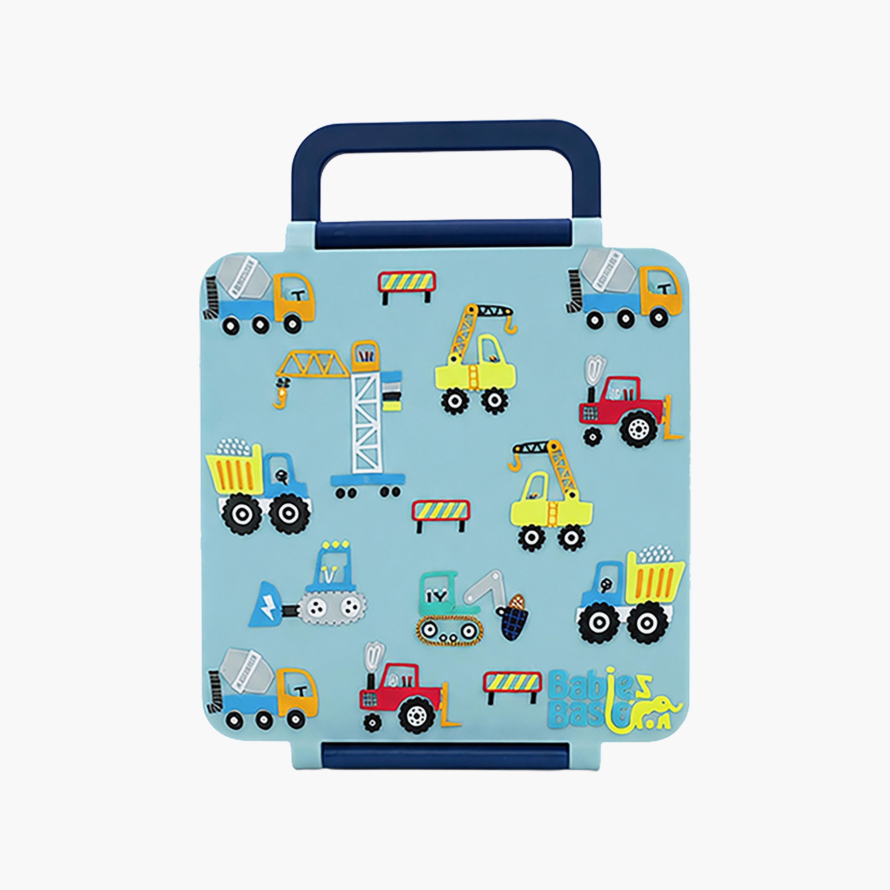 Babies Basic Vehicles 4-Piece Insulated Bento Lunch Box Set with Snack Box & Water Bottle - 350 ml-school-lunchessentials-sets-image-5