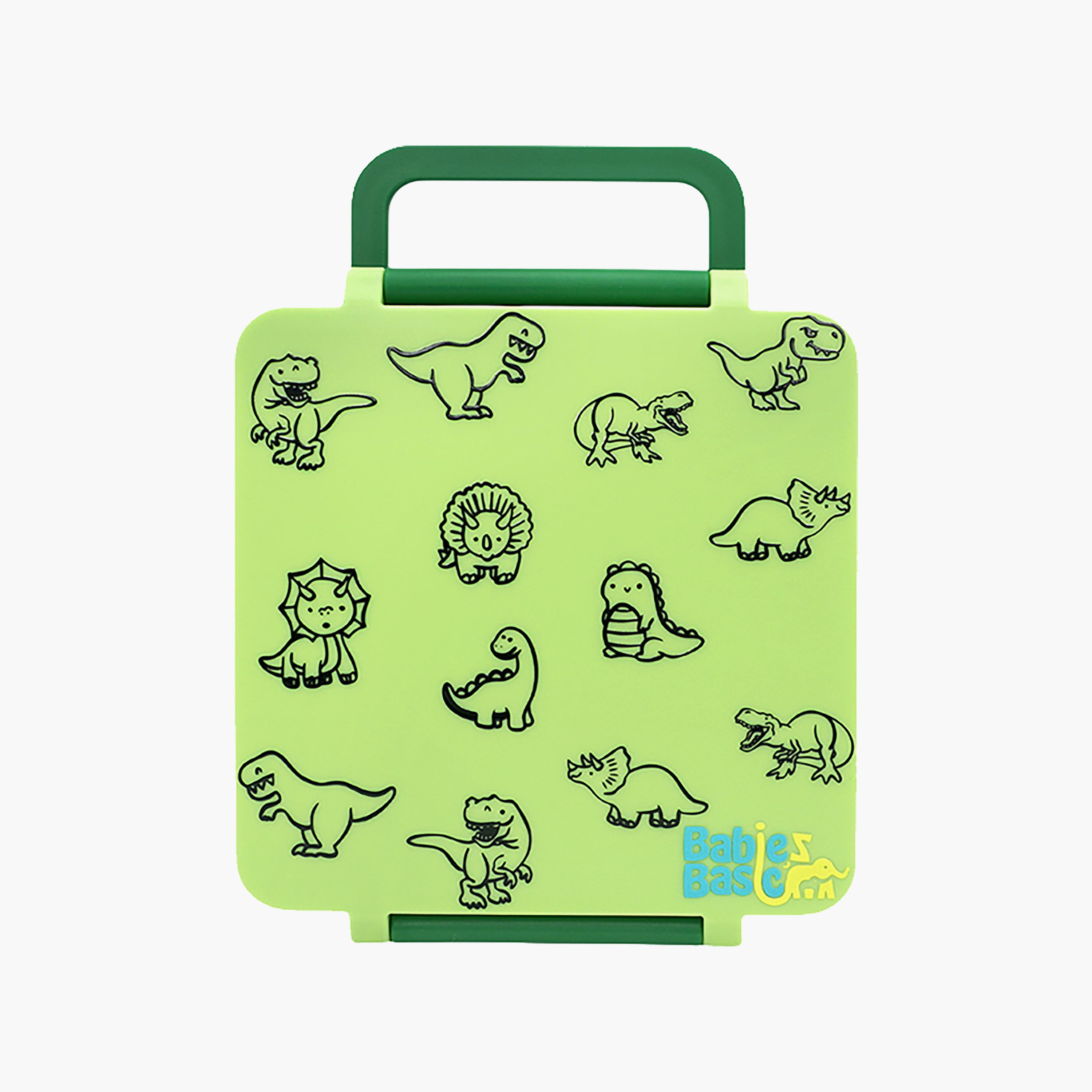 Babies Basic Dinosaur 4-Piece Insulated Bento Lunch Box Set with Snack Box & Water Bottle - 350 ml-school-lunchessentials-sets-image-5