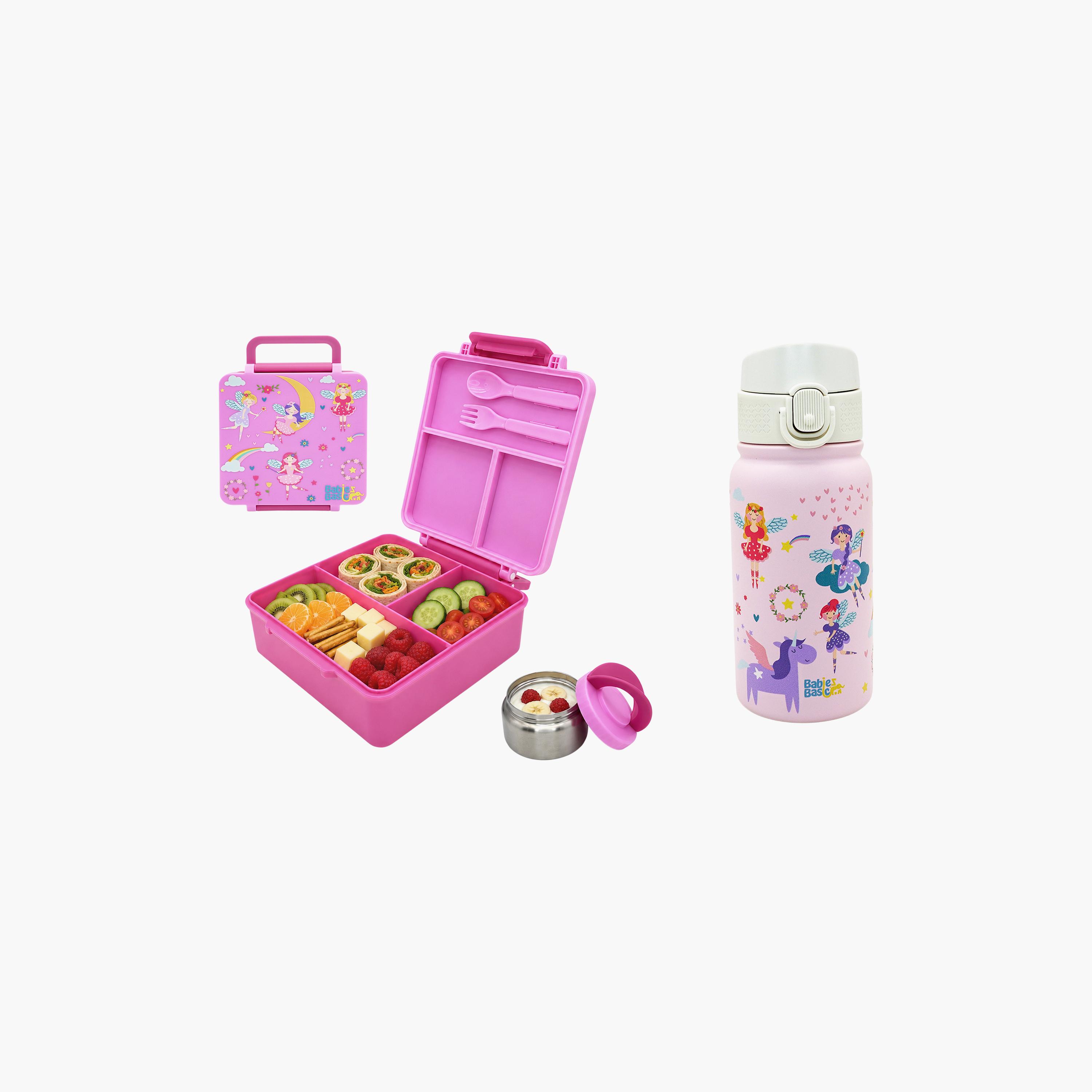 Babies Basic Princess 4-Piece Insulated Bento Lunch Box Set with Snack Box & Water Bottle - 350 ml-school-lunchessentials-sets-image-8