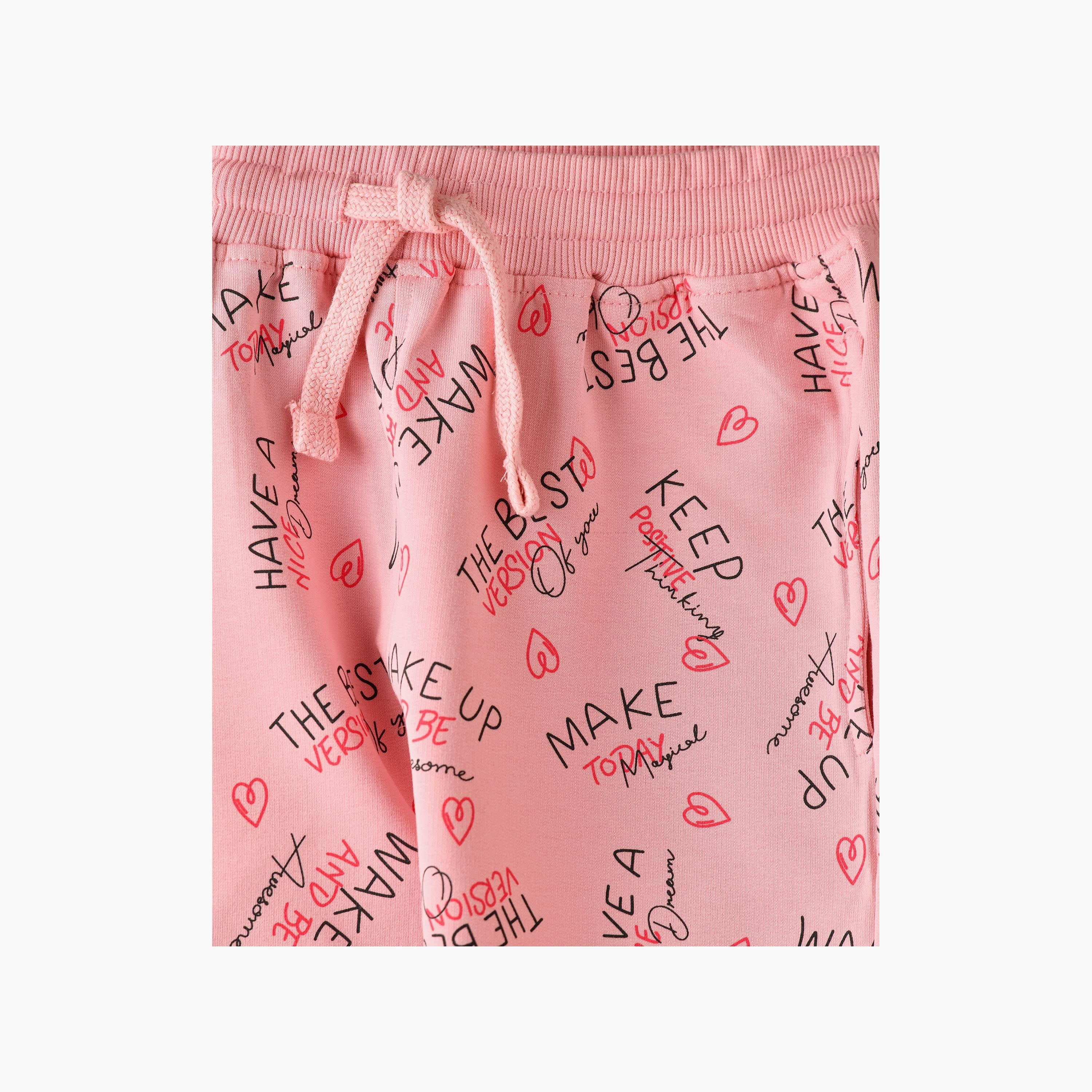 Babyqlo Motivational Slogan Printed Elasticated Shorts-baby-girls-clothing-bottoms-shorts-image-4