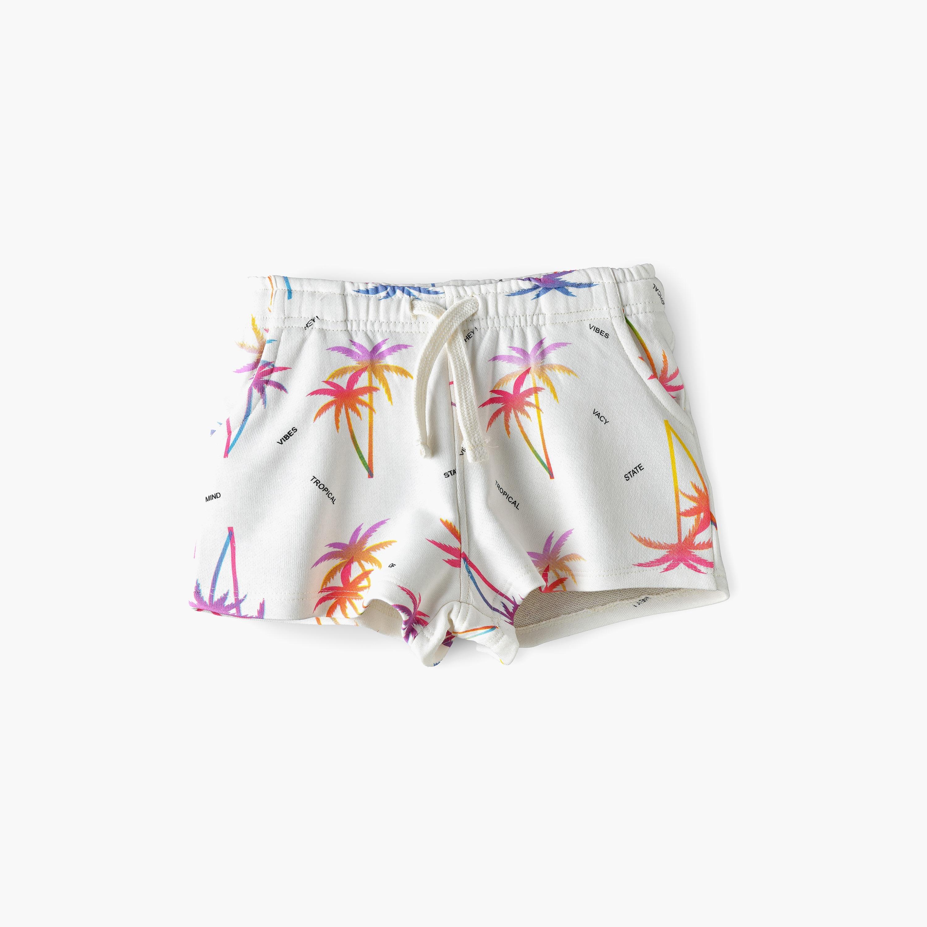 Babyqlo Tropical Paradise Printed Elasticated Shorts-baby-girls-clothing-bottoms-shorts-image-1