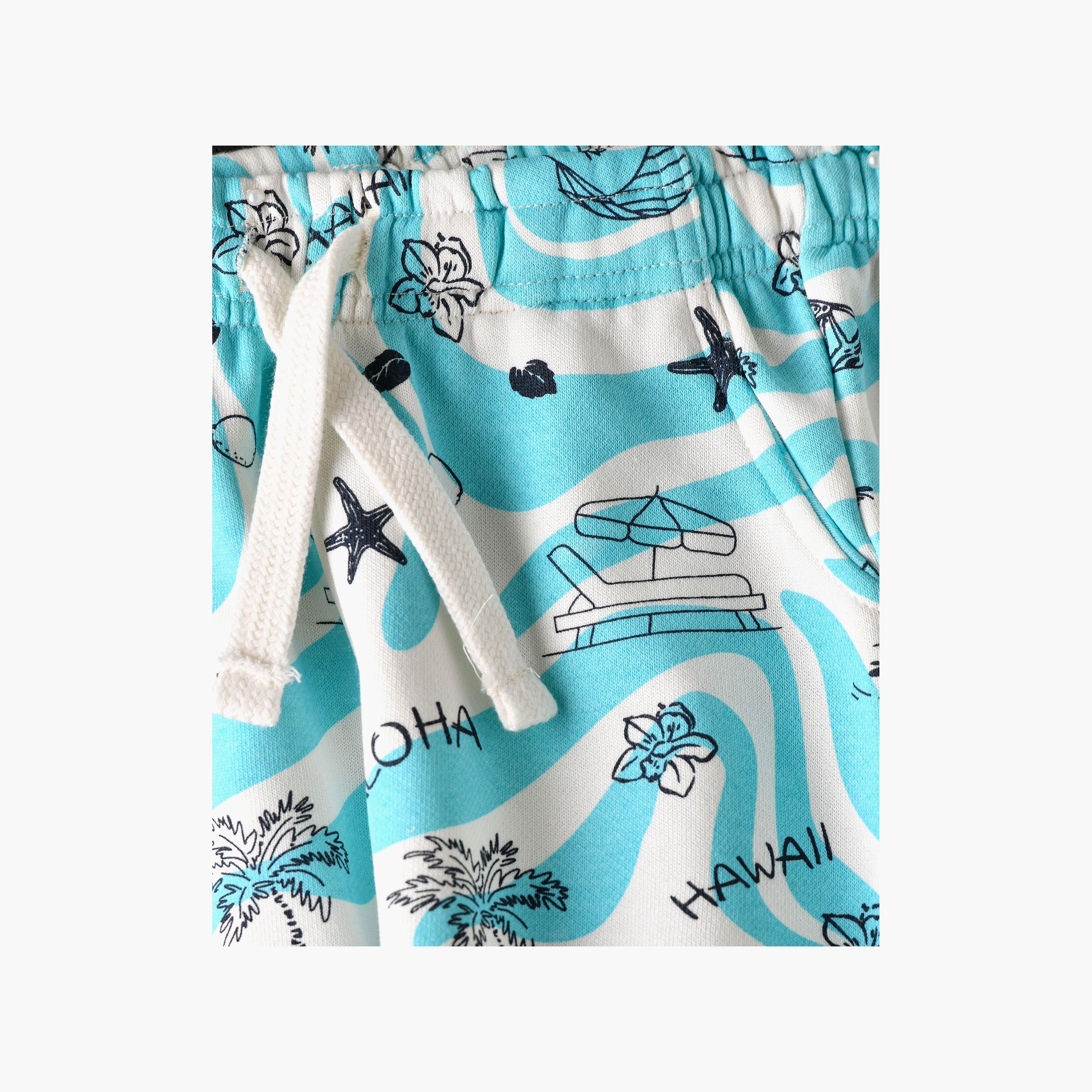 Babyqlo Aloha Hawaii Printed Elasticated Shorts-baby-girls-clothing-bottoms-shorts-image-4