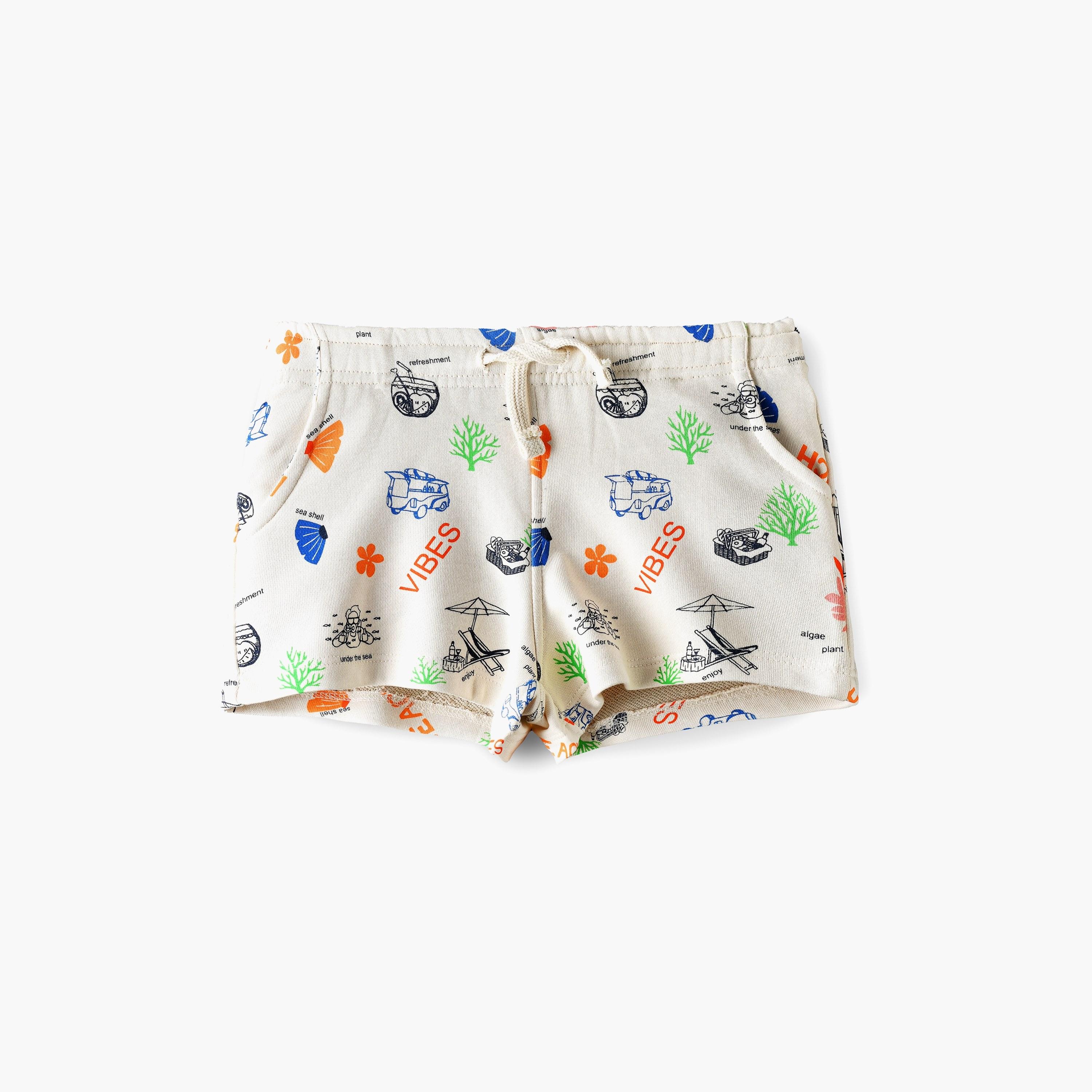 Babyqlo Under the Sea Printed Elasticated Shorts-baby-girls-clothing-bottoms-shorts-image-1