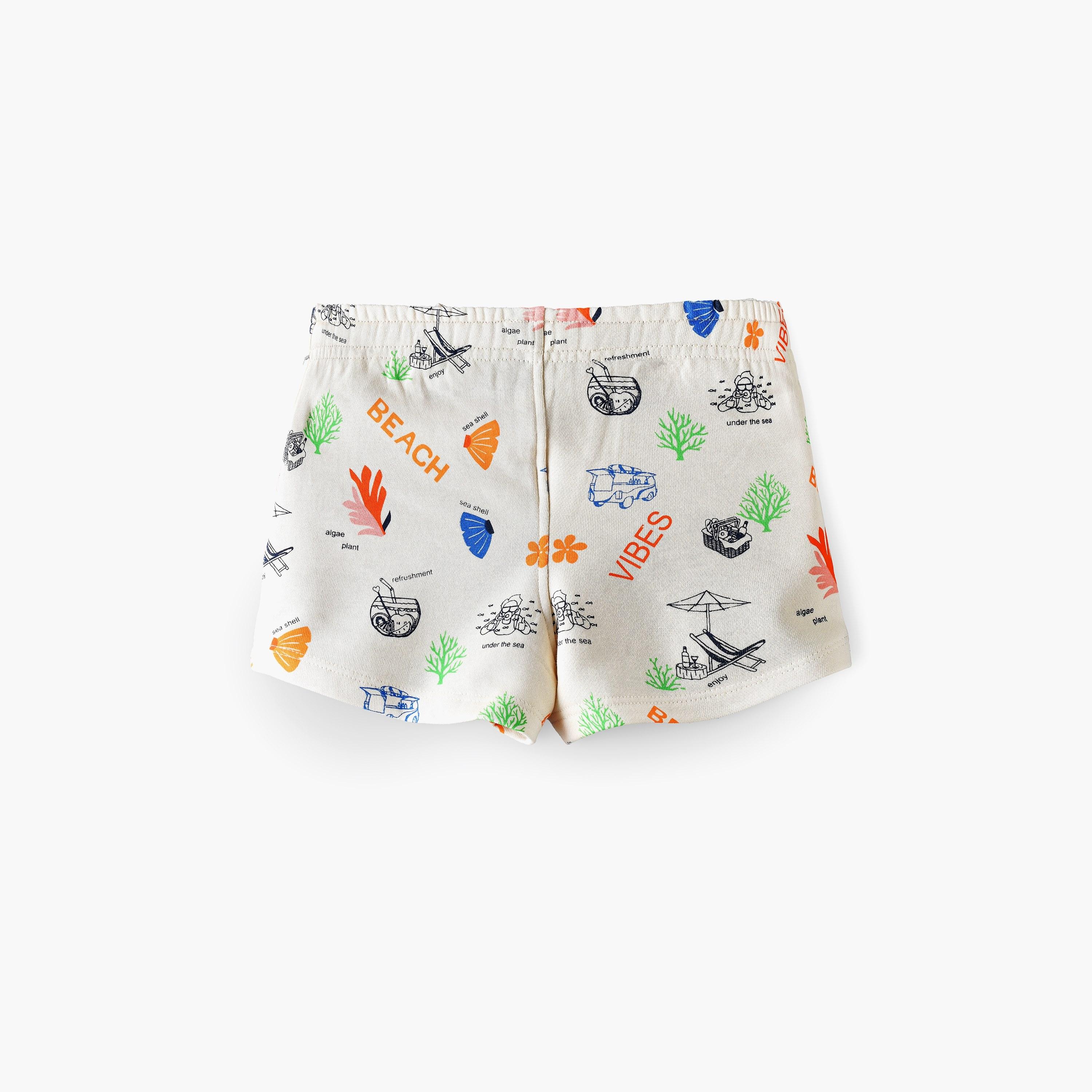Babyqlo Under the Sea Printed Elasticated Shorts-baby-girls-clothing-bottoms-shorts-image-2