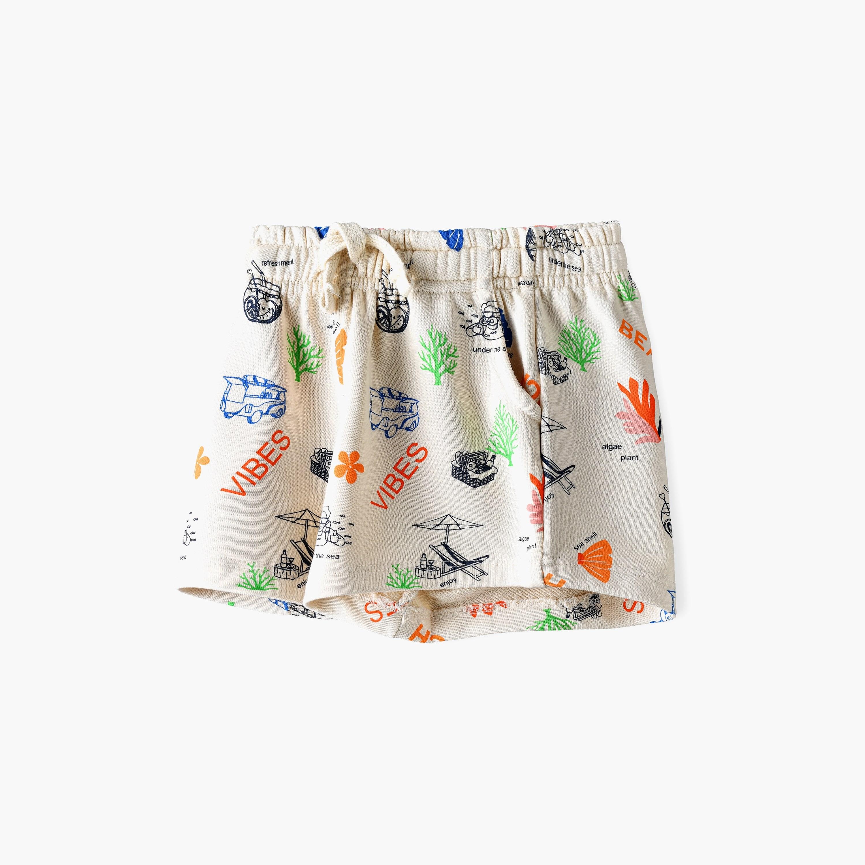 Babyqlo Under the Sea Printed Elasticated Shorts-baby-girls-clothing-bottoms-shorts-image-3