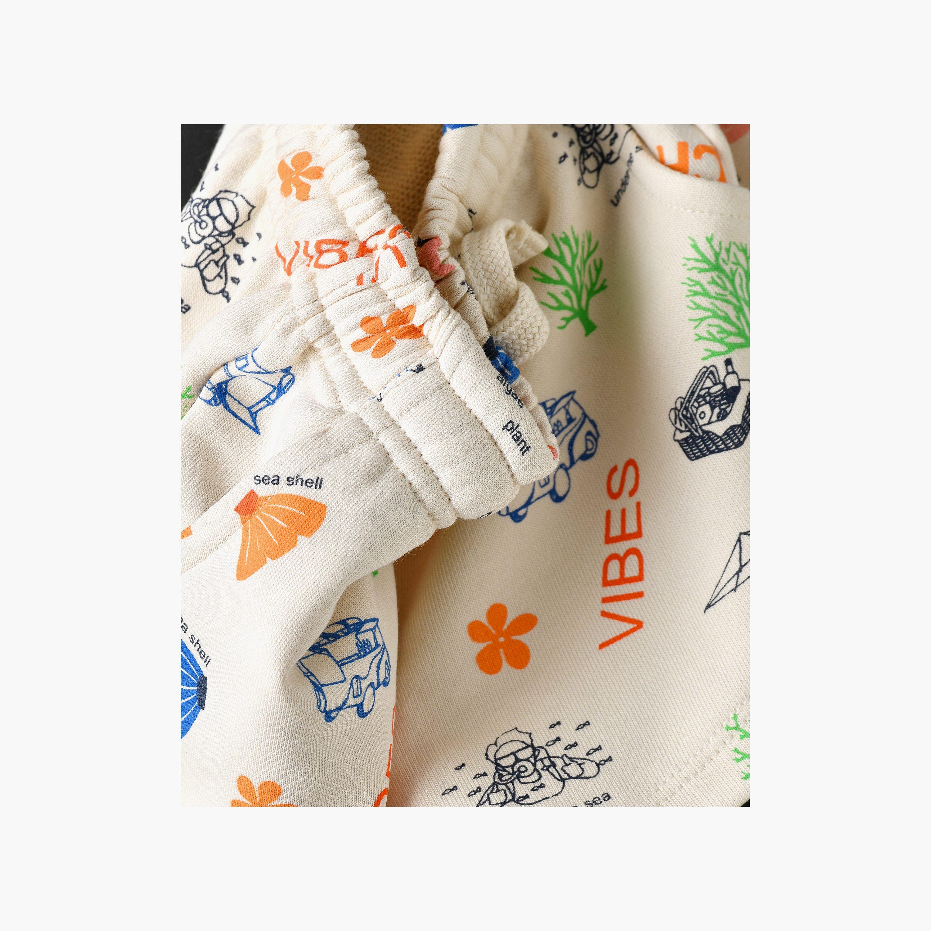 Babyqlo Under the Sea Printed Elasticated Shorts-baby-girls-clothing-bottoms-shorts-image-4