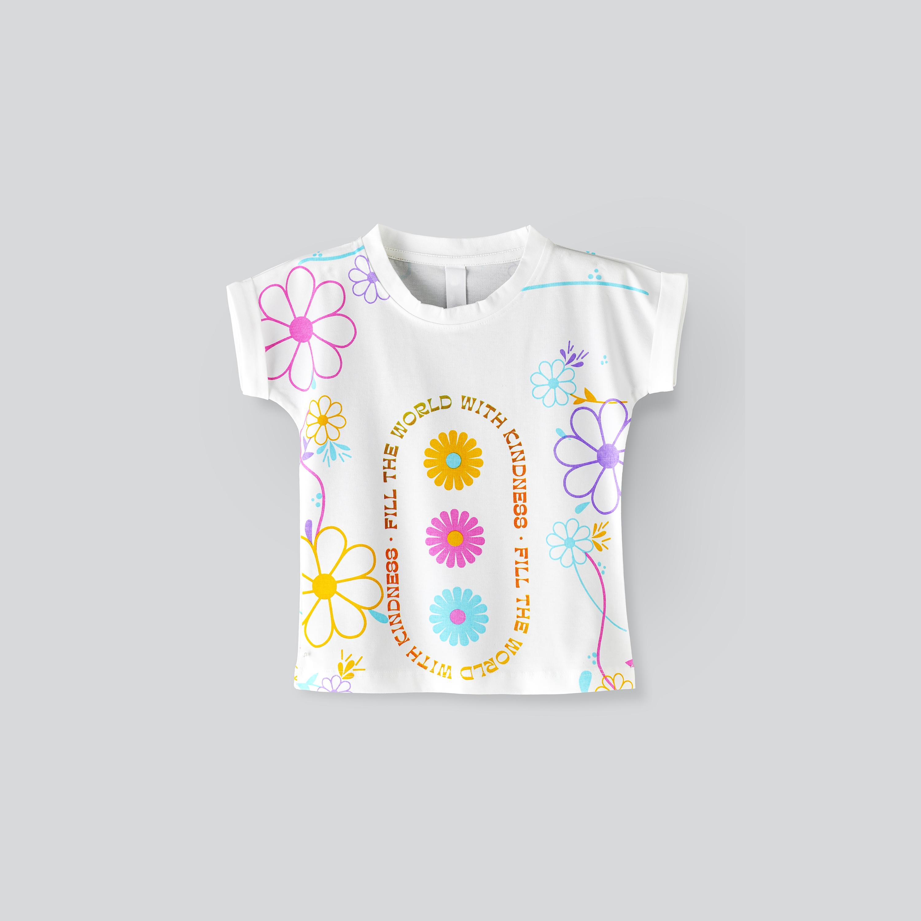 Babyqlo Floral Short Sleeves T-Shirt-girls-clothing-tshirts-image-1