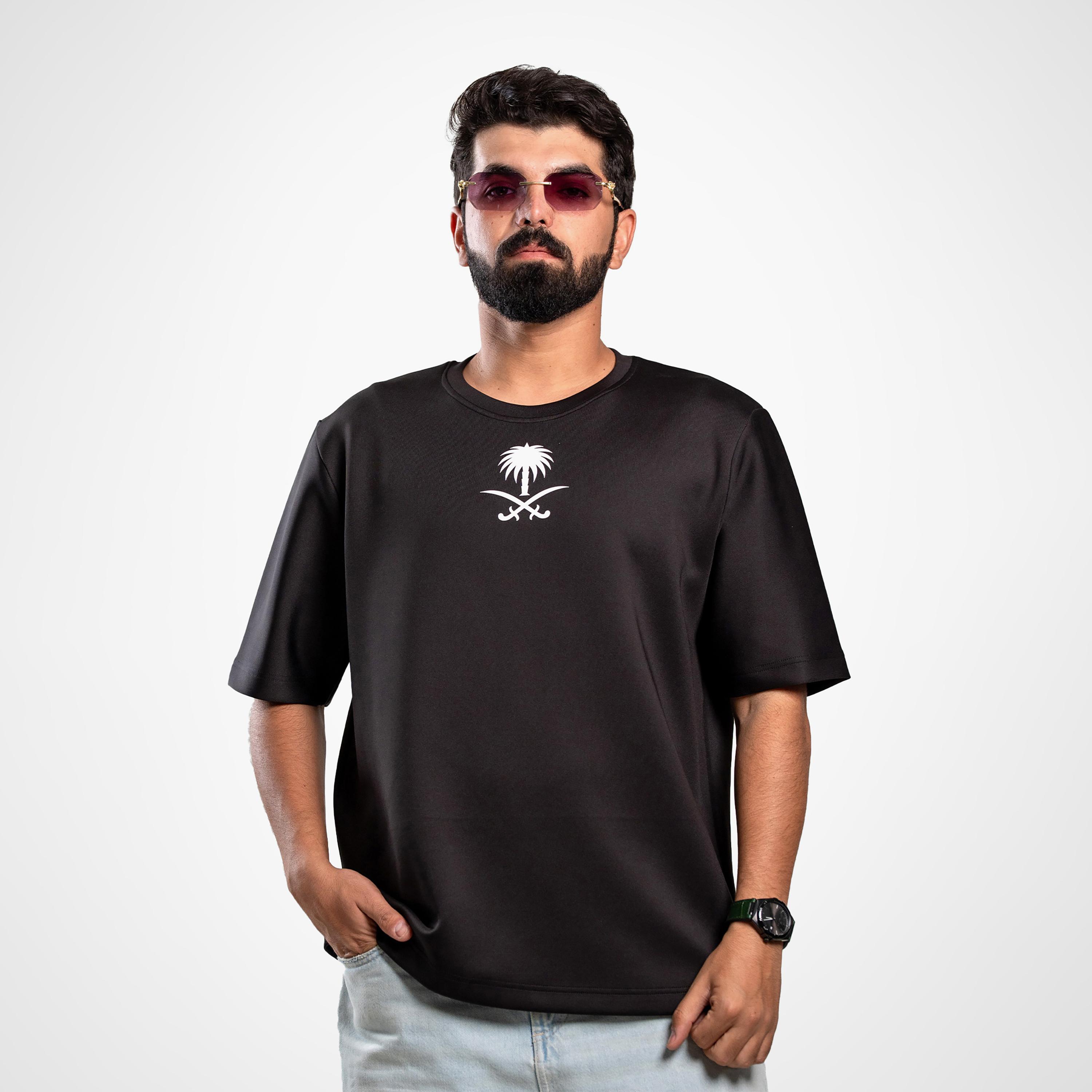 sanefn Saudi Map Emblem Crew Neck Short Sleeves Men's National Day T-Shirt-men-clothing-tshirtsandpolos-tshirts-image-1