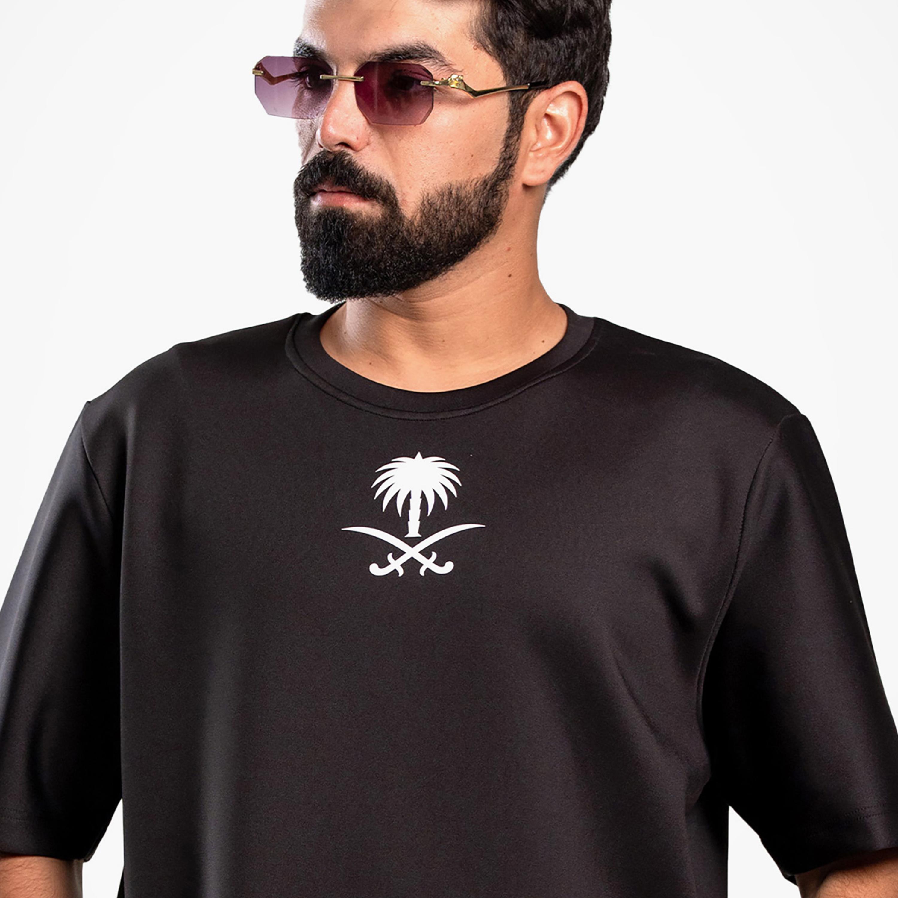 sanefn Saudi Map Emblem Crew Neck Short Sleeves Men's National Day T-Shirt-men-clothing-tshirtsandpolos-tshirts-image-2