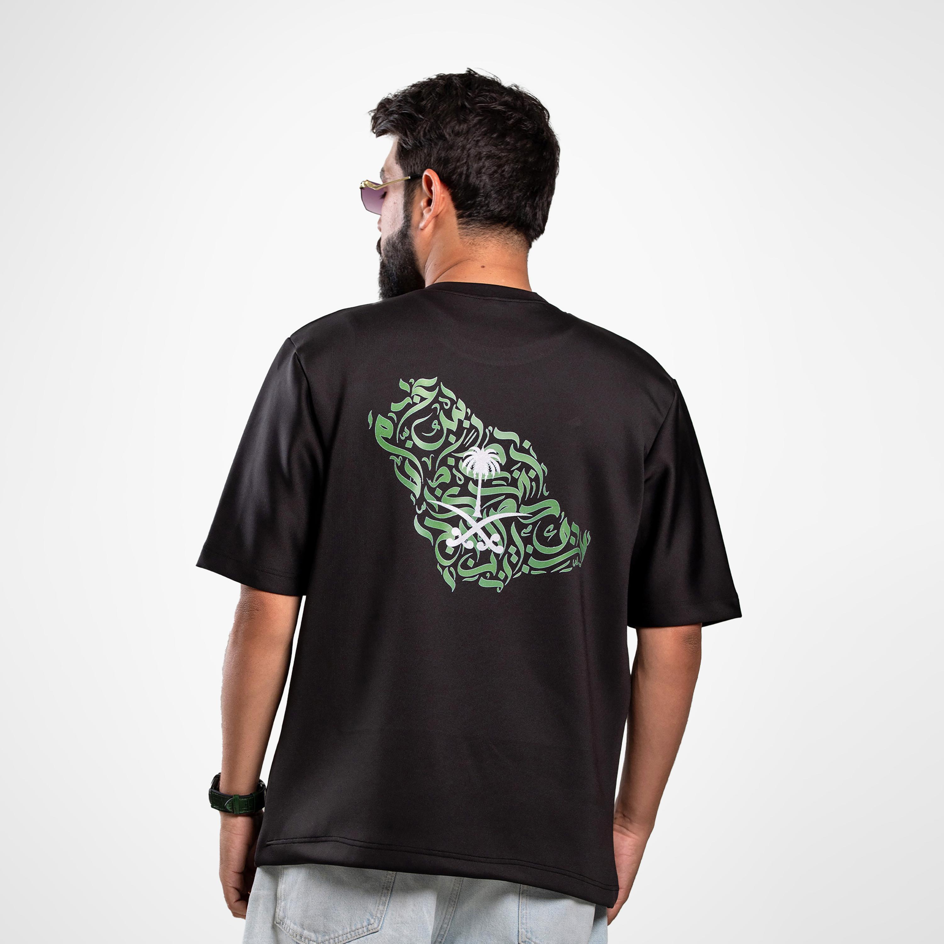 sanefn Saudi Map Emblem Crew Neck Short Sleeves Men's National Day T-Shirt-men-clothing-tshirtsandpolos-tshirts-image-3