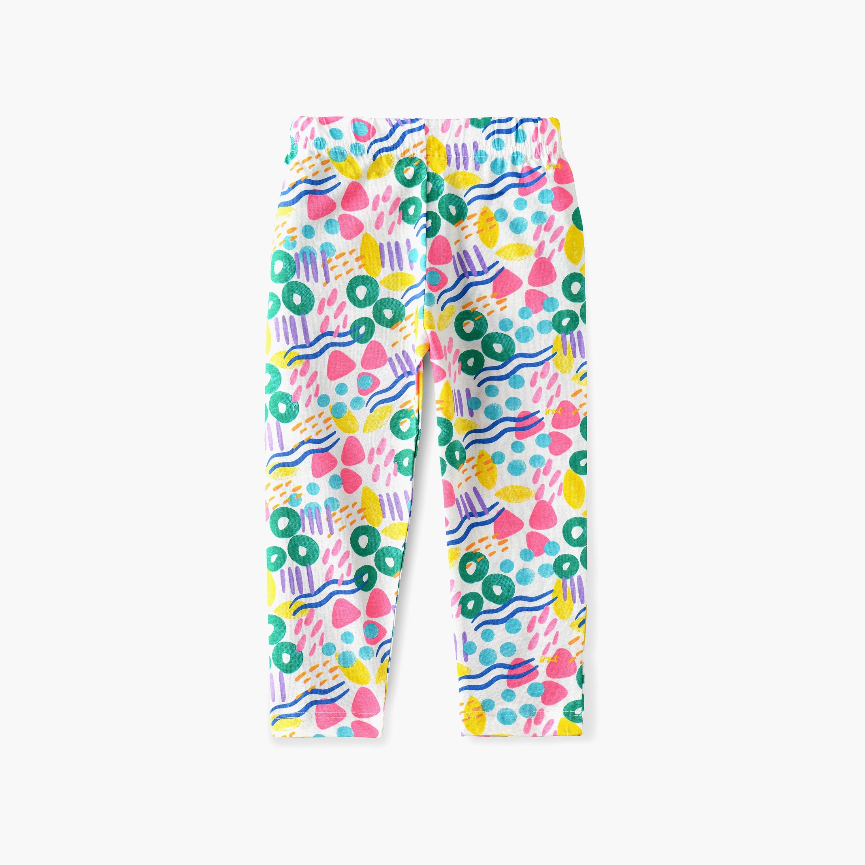 Babyqlo Printed Elasticated Leggings-baby-girls-clothing-bottoms-leggings-image-1